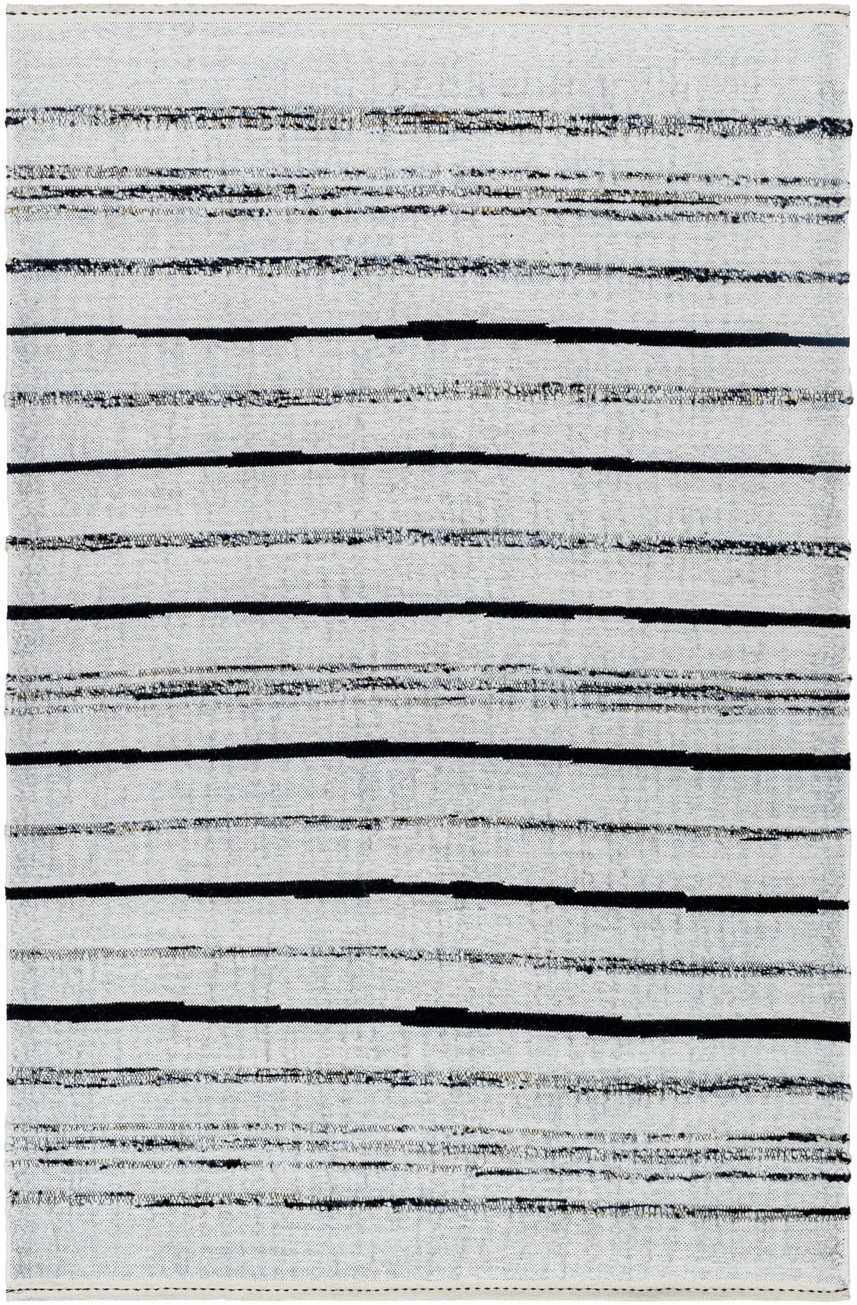 Ivory Hand Woven 80% Wool, 20% Cotton Modern Rectangle Handmade rug, Indoor use only, no fringe, non-washable.