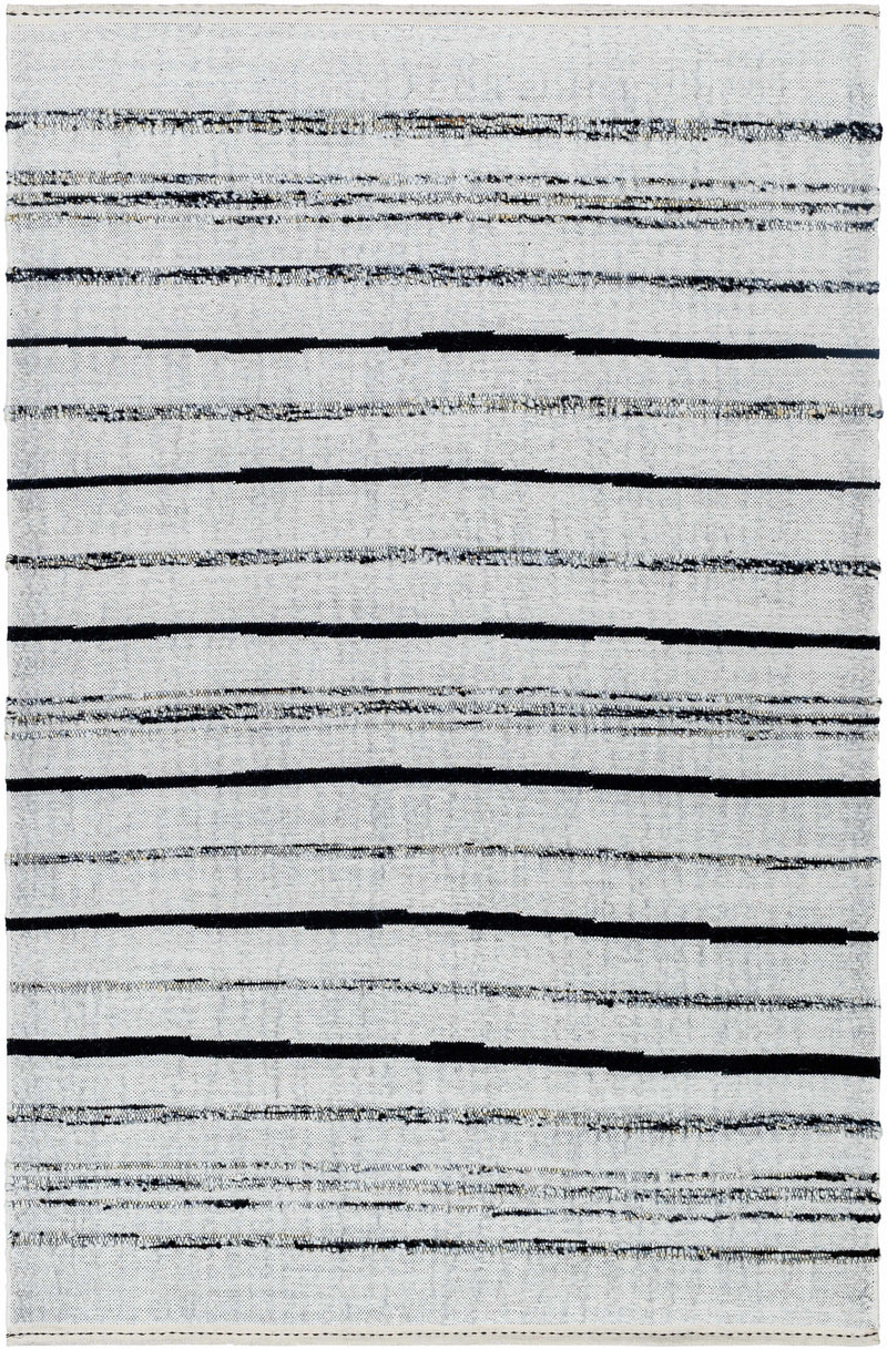 Ivory Hand Woven 80% Wool, 20% Cotton Modern Rectangle Handmade rug, Indoor use only, no fringe, non-washable.