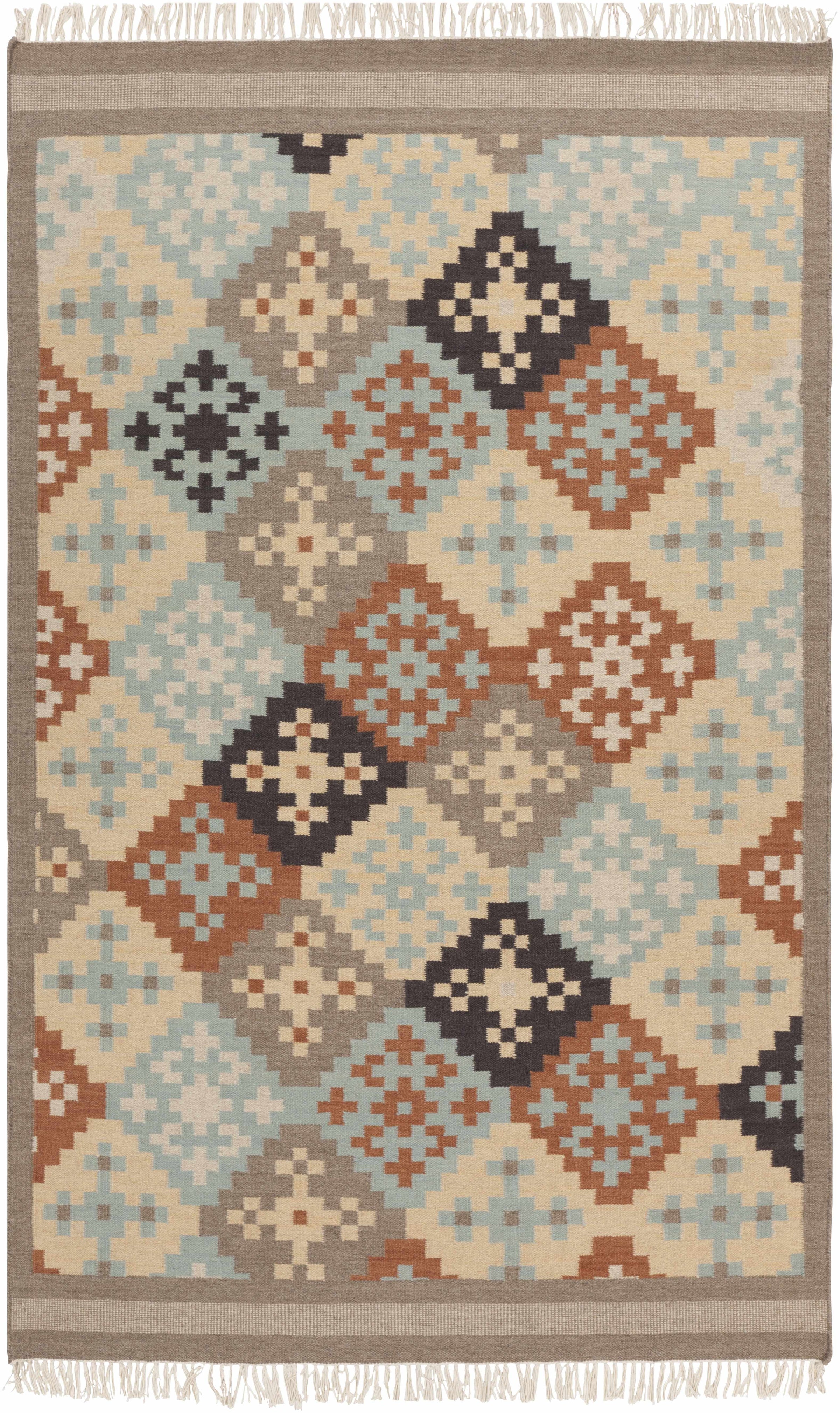 Beige Hand Woven 100% Wool Modern Rectangle Handmade rug, Indoor use only, no fringe, non-washable. runner also available