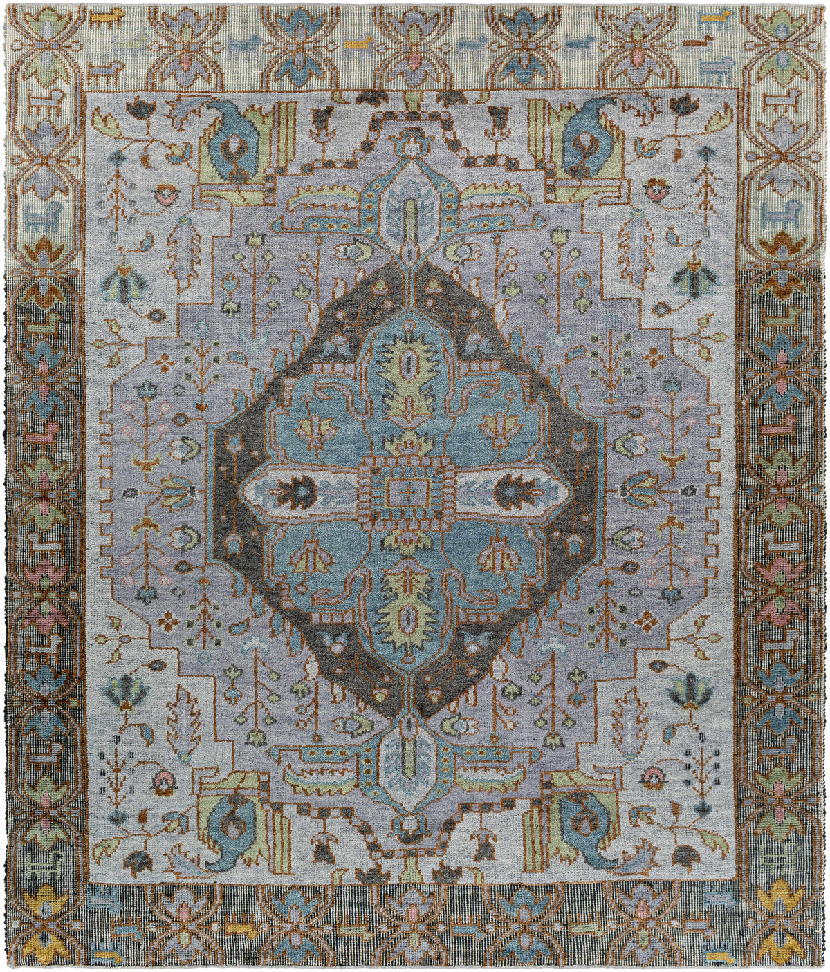Blue Hand Knotted 80% Wool, 10% Jute, 10% Cotton Traditional Rectangle Handmade rug, Indoor use only, no fringe, non-washable.