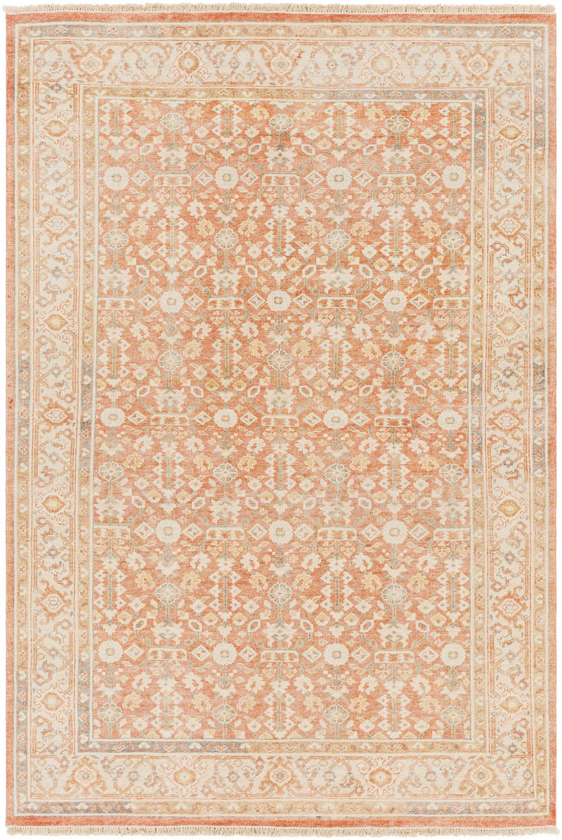Brown Hand Knotted 70% Wool, 30% Viscose Traditional Rectangle Handmade rug, Indoor use only, has fringe, non-washable.