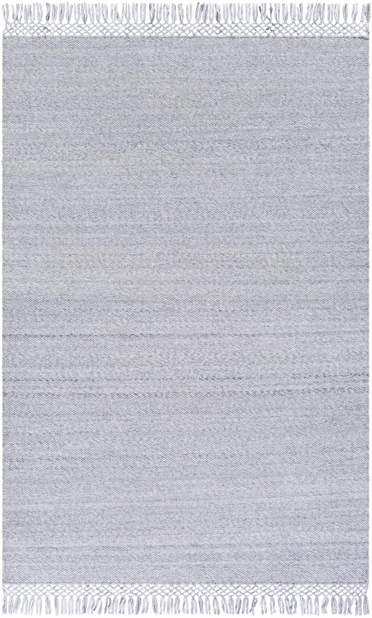 Light Gray Hand Woven 100% Recycled PET Yarn Modern Rectangle Handmade rug, Indoor use only, has fringe, non-washable. runner also available