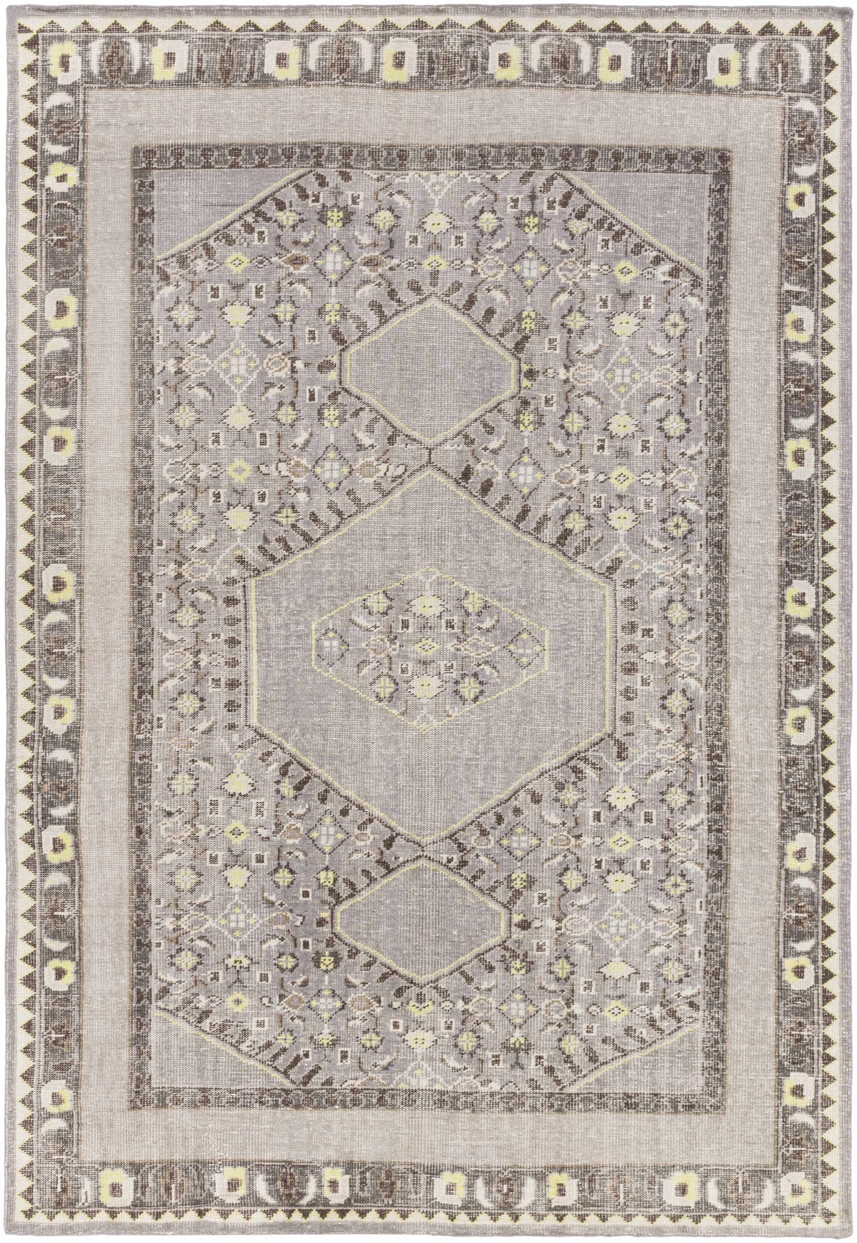 Charcoal Hand Knotted 100% NZ Wool Global Rectangle Handmade rug, Indoor use only, no fringe, non-washable.