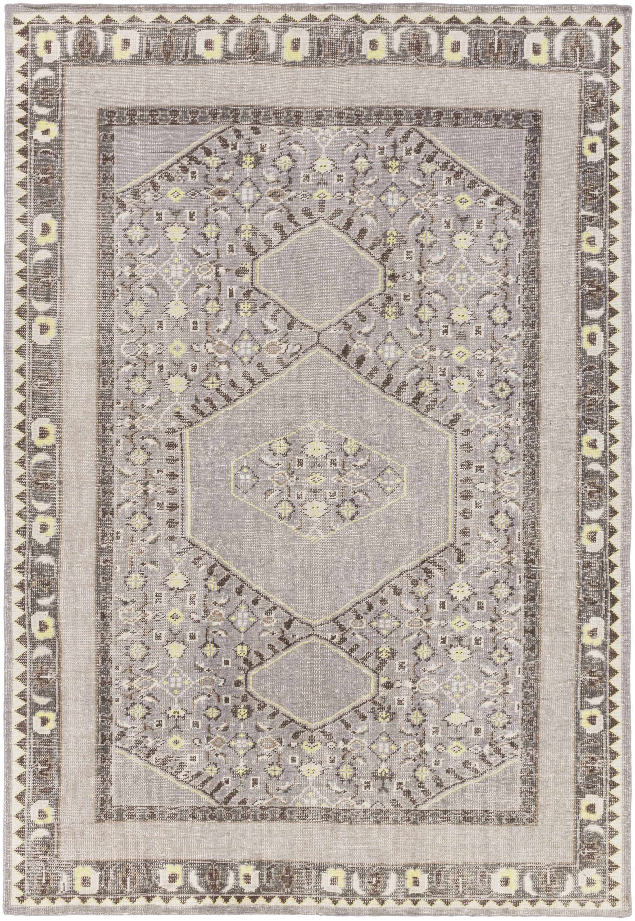 Charcoal Hand Knotted 100% NZ Wool Global Rectangle Handmade rug, Indoor use only, no fringe, non-washable.