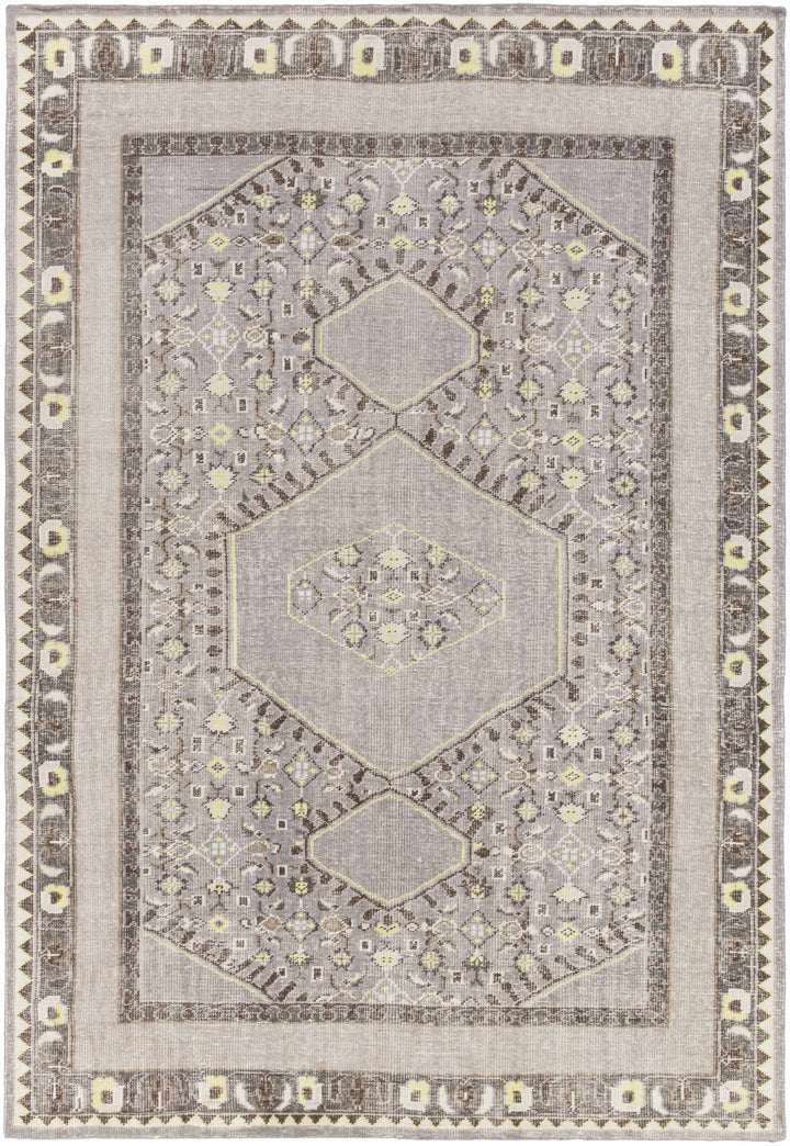 Charcoal Hand Knotted 100% NZ Wool Global Rectangle Handmade rug, Indoor use only, no fringe, non-washable.