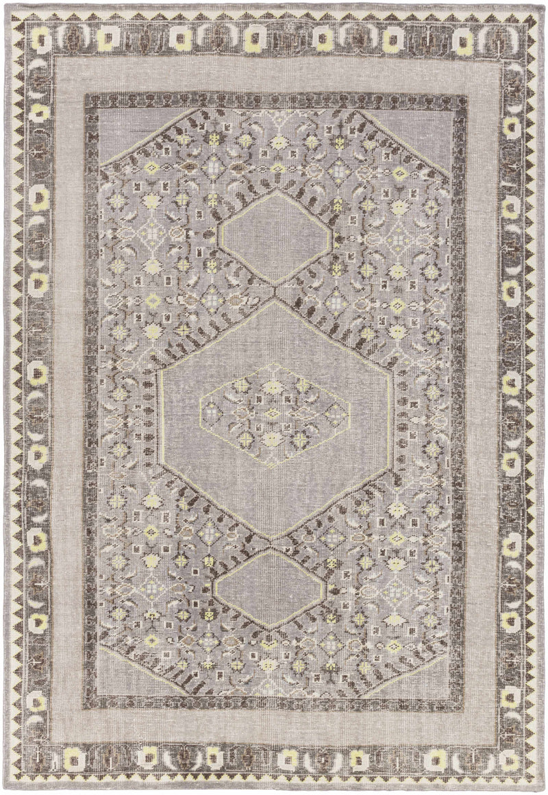 Charcoal Hand Knotted 100% NZ Wool Global Rectangle Handmade rug, Indoor use only, no fringe, non-washable.