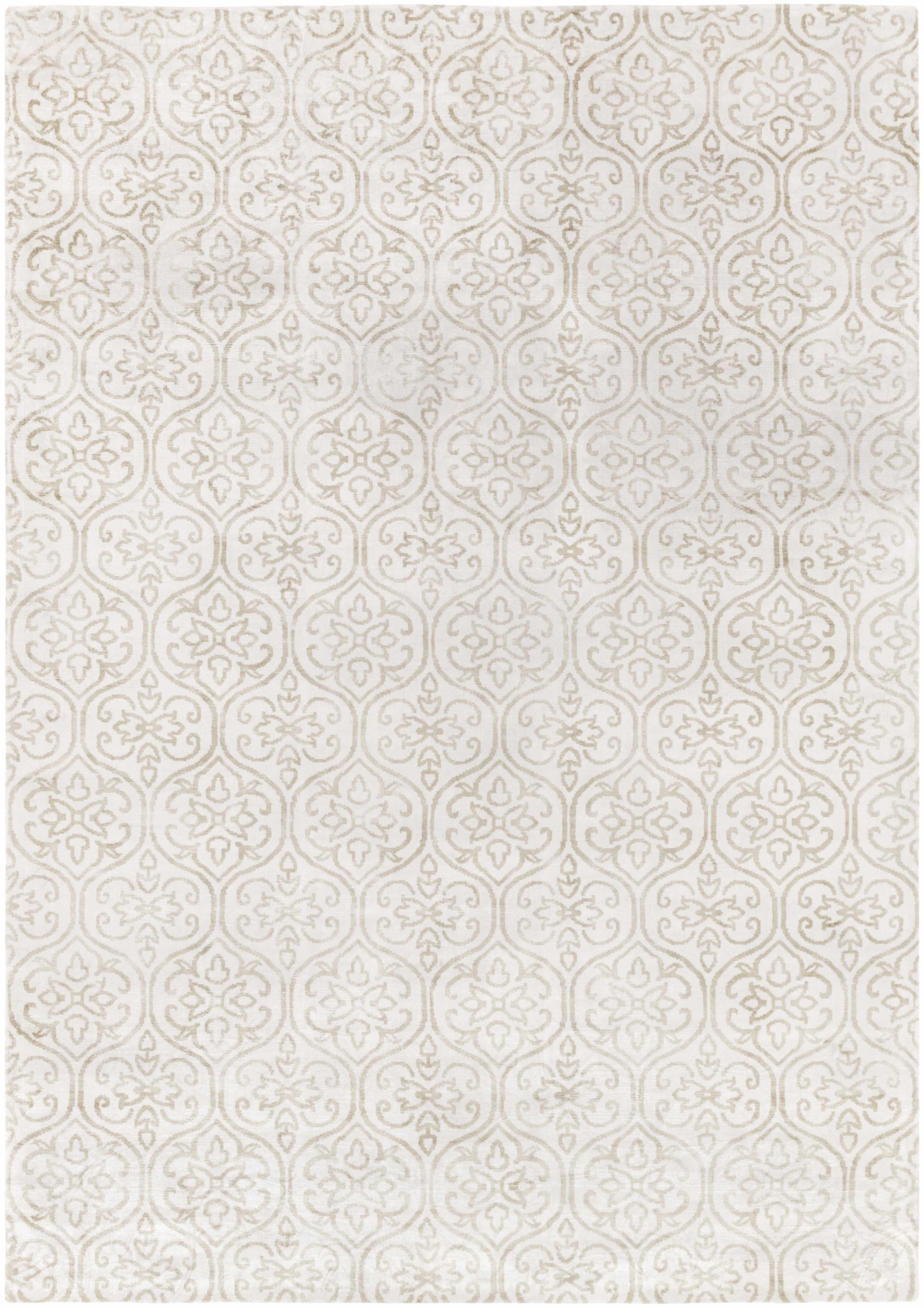 Ivory Hand Loomed 100% Viscose Traditional Rectangle Handmade rug, Indoor use only, no fringe, non-washable. runner also available