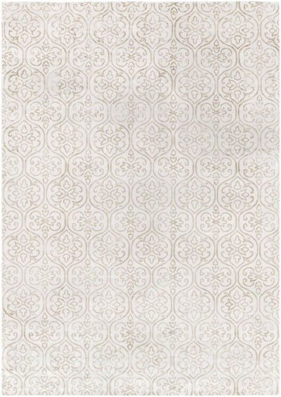 Ivory Hand Loomed 100% Viscose Traditional Rectangle Handmade rug, Indoor use only, no fringe, non-washable. runner also available