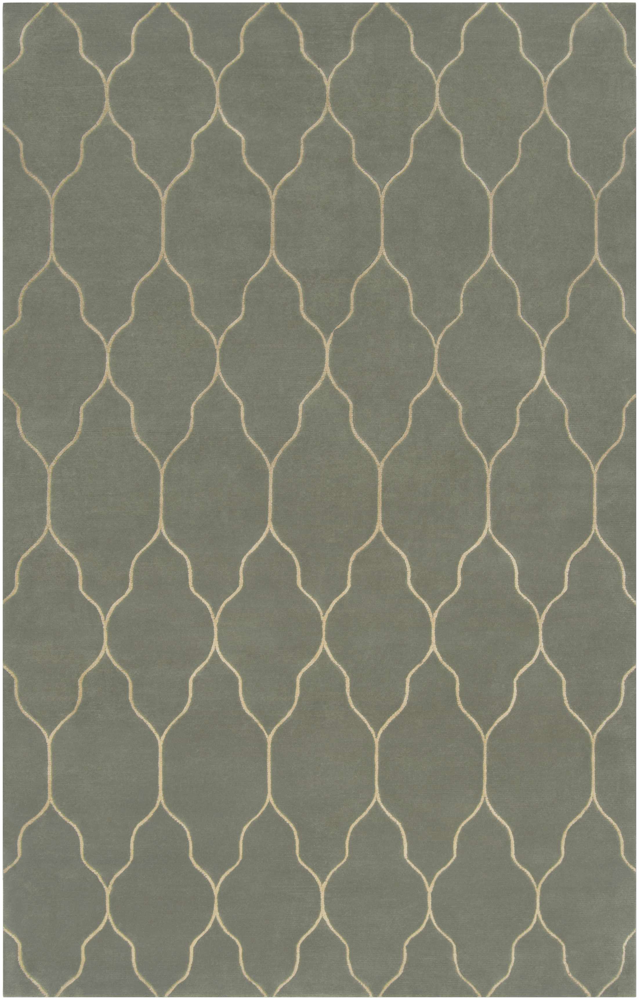 Medium Gray Hand Knotted 100% Wool Modern Rectangle Handmade rug, Indoor use only, no fringe, non-washable.