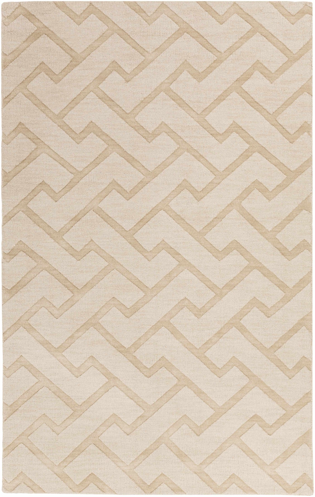 Ivory Hand Loomed 100% Wool Modern Rectangle Handmade rug, Indoor use only, no fringe, non-washable. runner also available