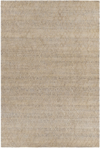 Charcoal Hand Woven 60% Jute, 40% Wool Global Rectangle Handmade rug, Indoor use only, no fringe, non-washable.