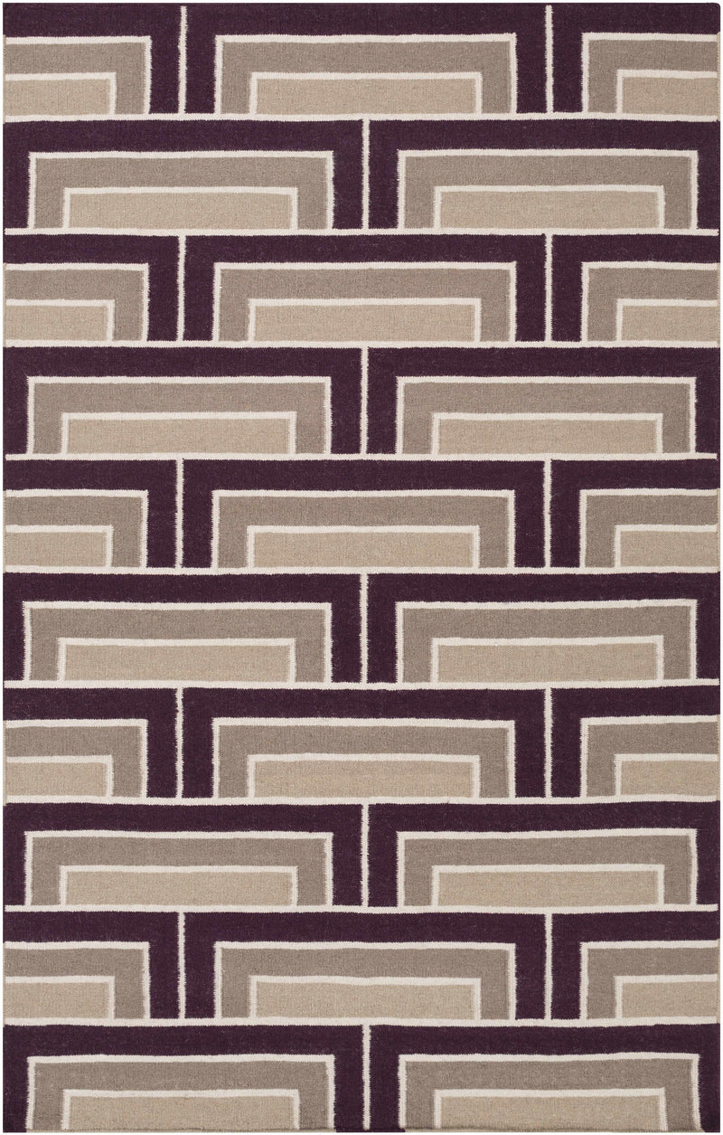 Plum Hand Woven 100% Wool Modern Rectangle Handmade rug, Indoor use only, no fringe, non-washable. runner also available