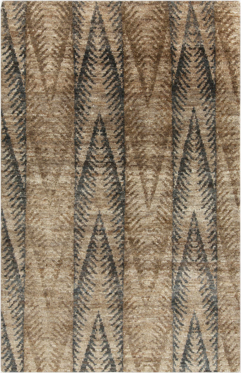 Dark Brown Hand Knotted 100% Jute Modern Rectangle Handmade rug, Indoor use only, no fringe, non-washable.