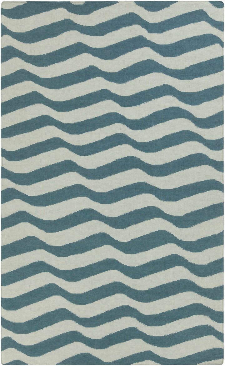 Teal Hand Woven 100% Wool Modern Rectangle Handmade rug, Indoor use only, no fringe, non-washable. runner also available