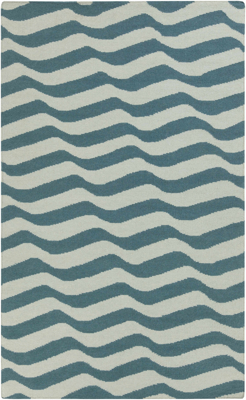 Teal Hand Woven 100% Wool Modern Rectangle Handmade rug, Indoor use only, no fringe, non-washable. runner also available