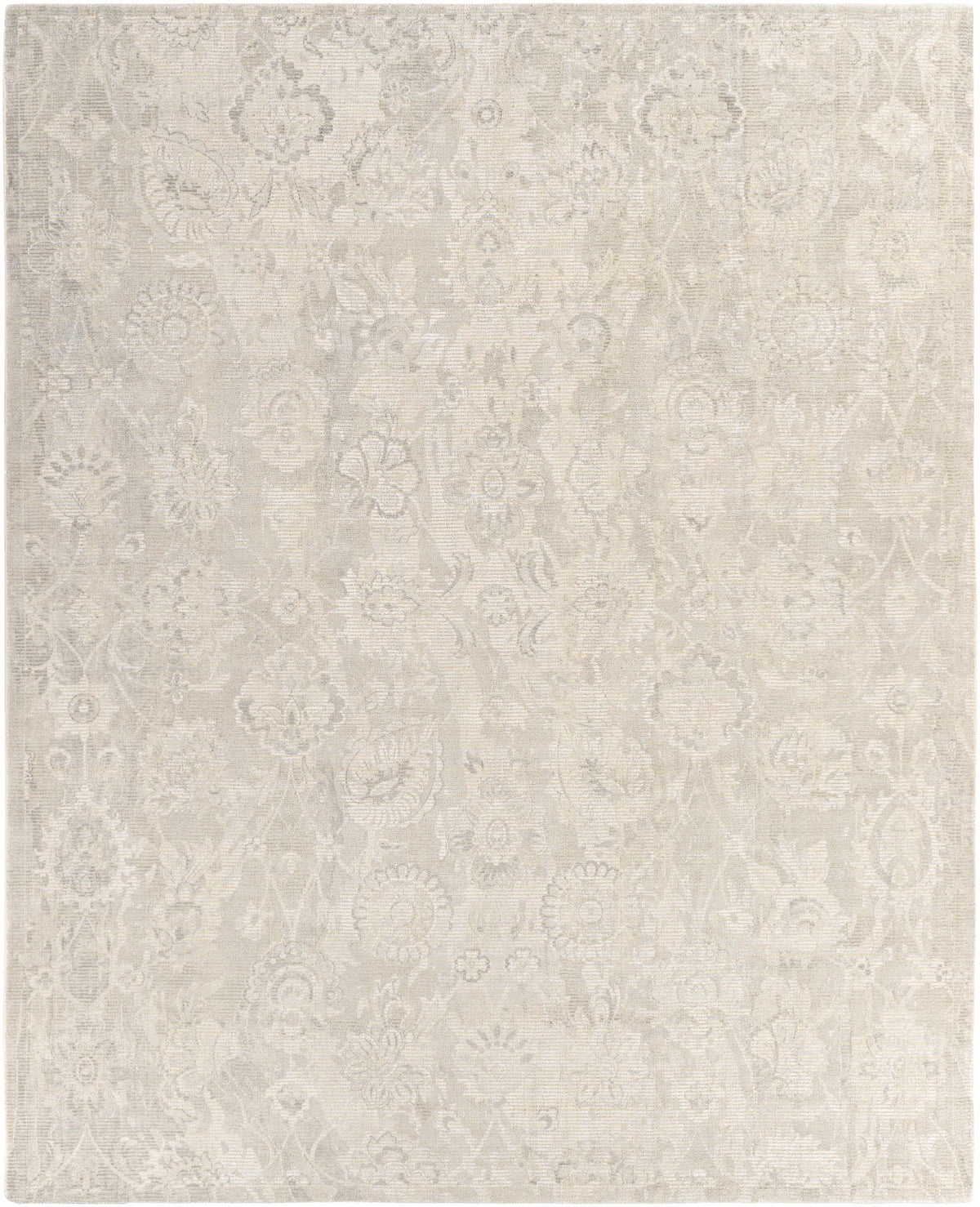 Charcoal Hand Loomed 55% Viscose, 45% Wool Traditional Rectangle Handmade rug, Indoor use only, no fringe, non-washable.