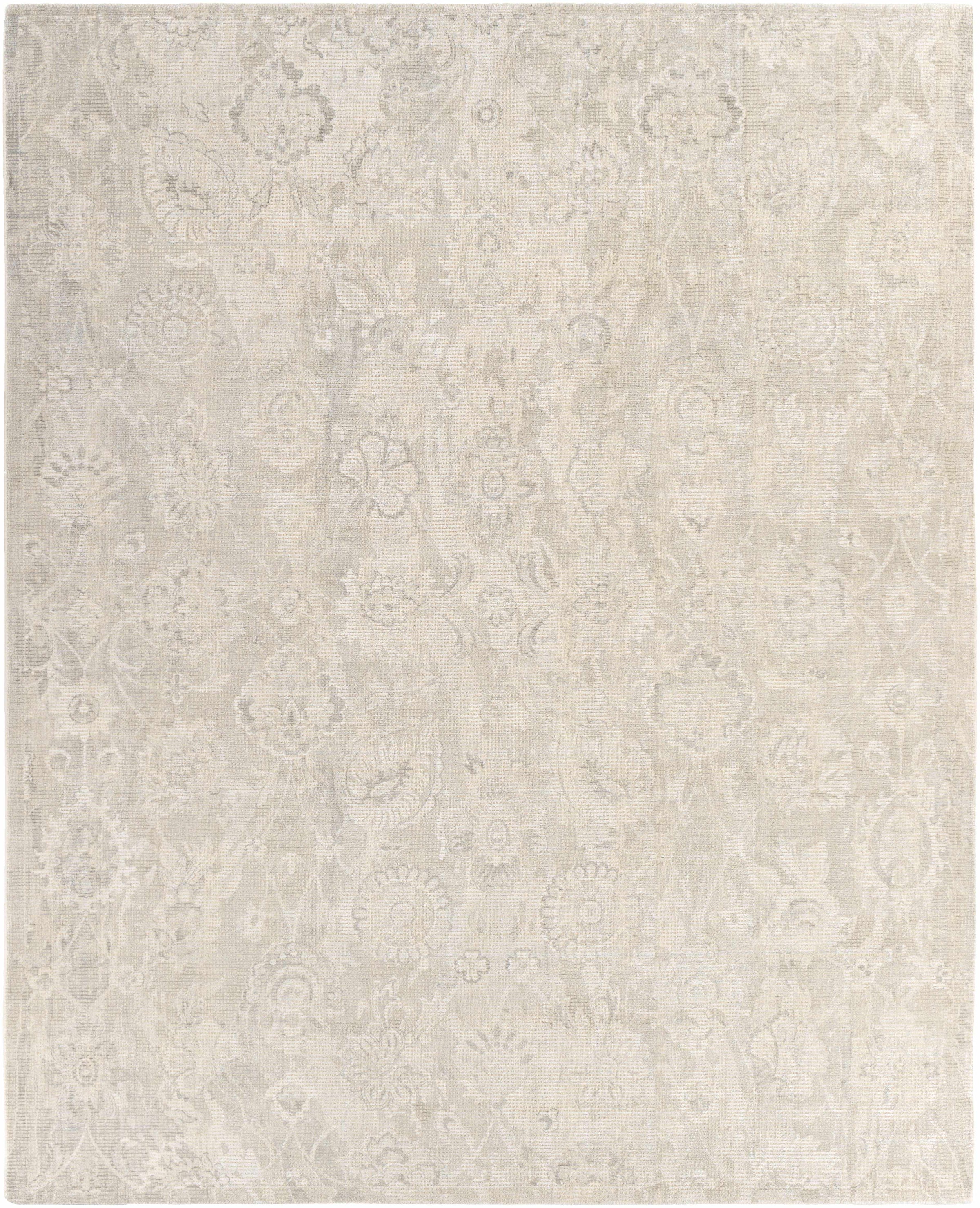 Charcoal Hand Loomed 55% Viscose, 45% Wool Traditional Rectangle Handmade rug, Indoor use only, no fringe, non-washable.