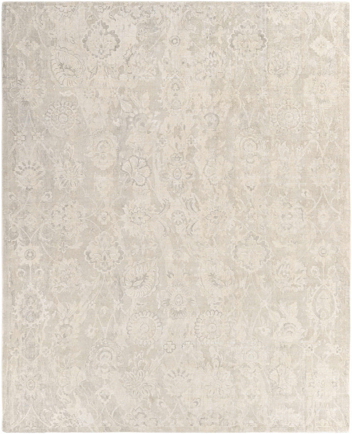 Charcoal Hand Loomed 55% Viscose, 45% Wool Traditional Rectangle Handmade rug, Indoor use only, no fringe, non-washable.