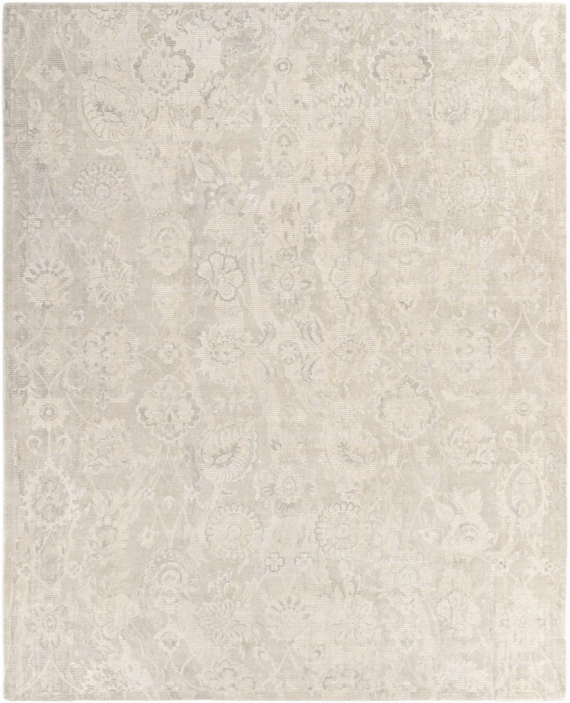 Charcoal Hand Loomed 55% Viscose, 45% Wool Traditional Rectangle Handmade rug, Indoor use only, no fringe, non-washable.