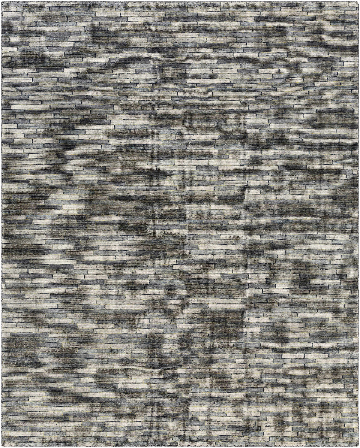 Ink Blue Hand Knotted 90% Wool, 10% Polyester Modern Rectangle Handmade rug, Indoor use only, no fringe, non-washable.