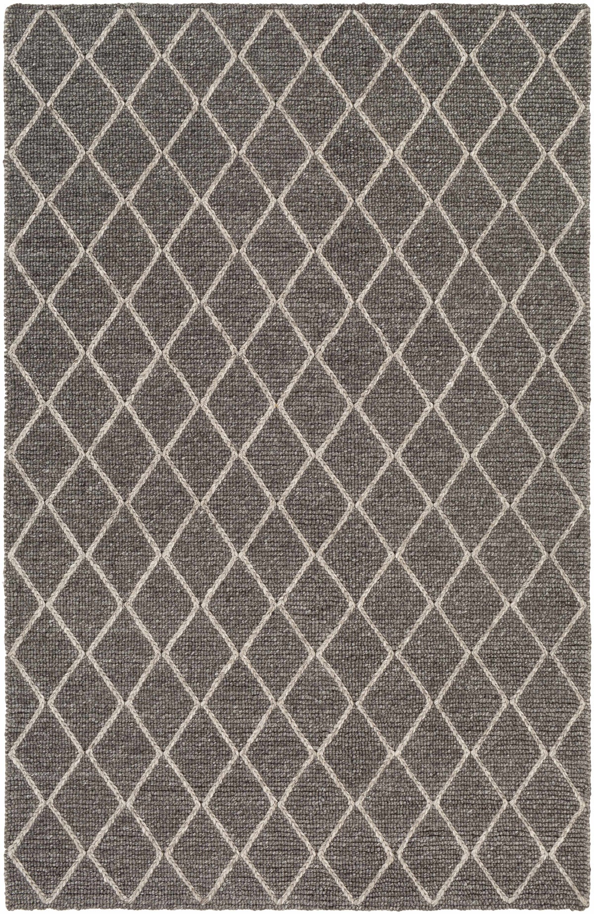 Charcoal Hand Woven 50% Viscose, 50% Wool Modern Rectangle Handmade rug, Indoor use only, no fringe, non-washable.