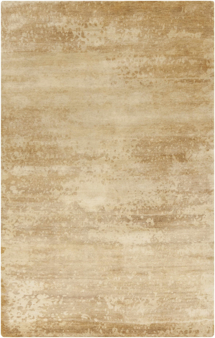 Wheat Hand Knotted 90% Wool, 10% Viscose Modern Rectangle Handmade rug, Indoor use only, no fringe, non-washable.