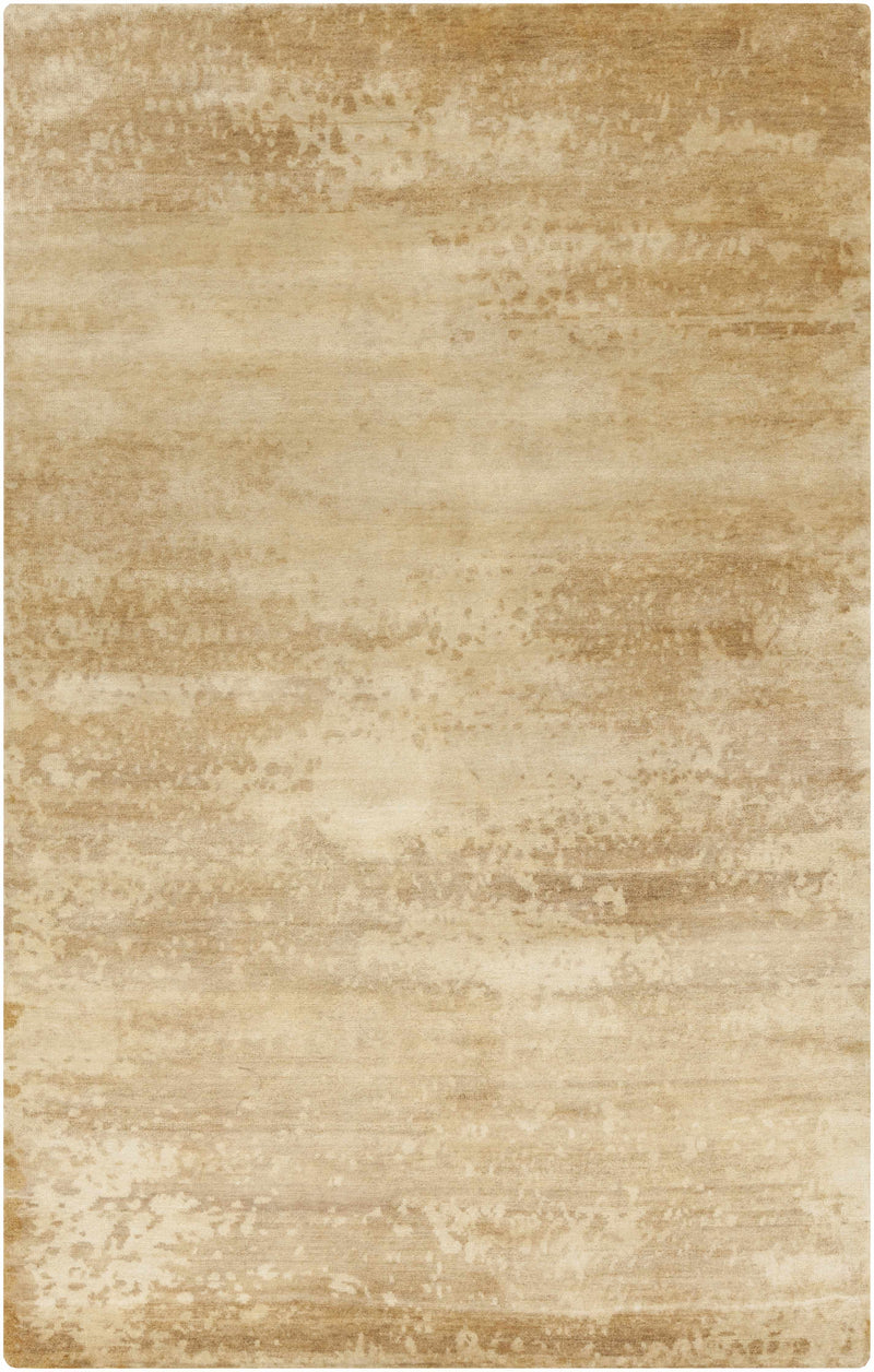 Wheat Hand Knotted 90% Wool, 10% Viscose Modern Rectangle Handmade rug, Indoor use only, no fringe, non-washable.