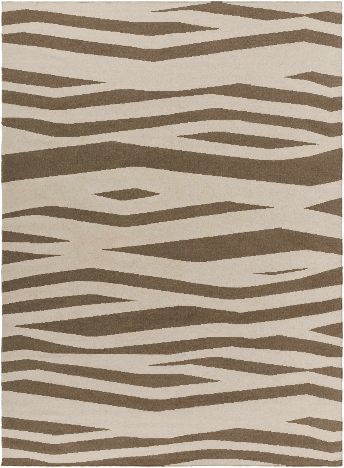 Brown Hand Woven 100% Wool Modern Rectangle Handmade rug, Indoor use only, no fringe, non-washable. runner also available