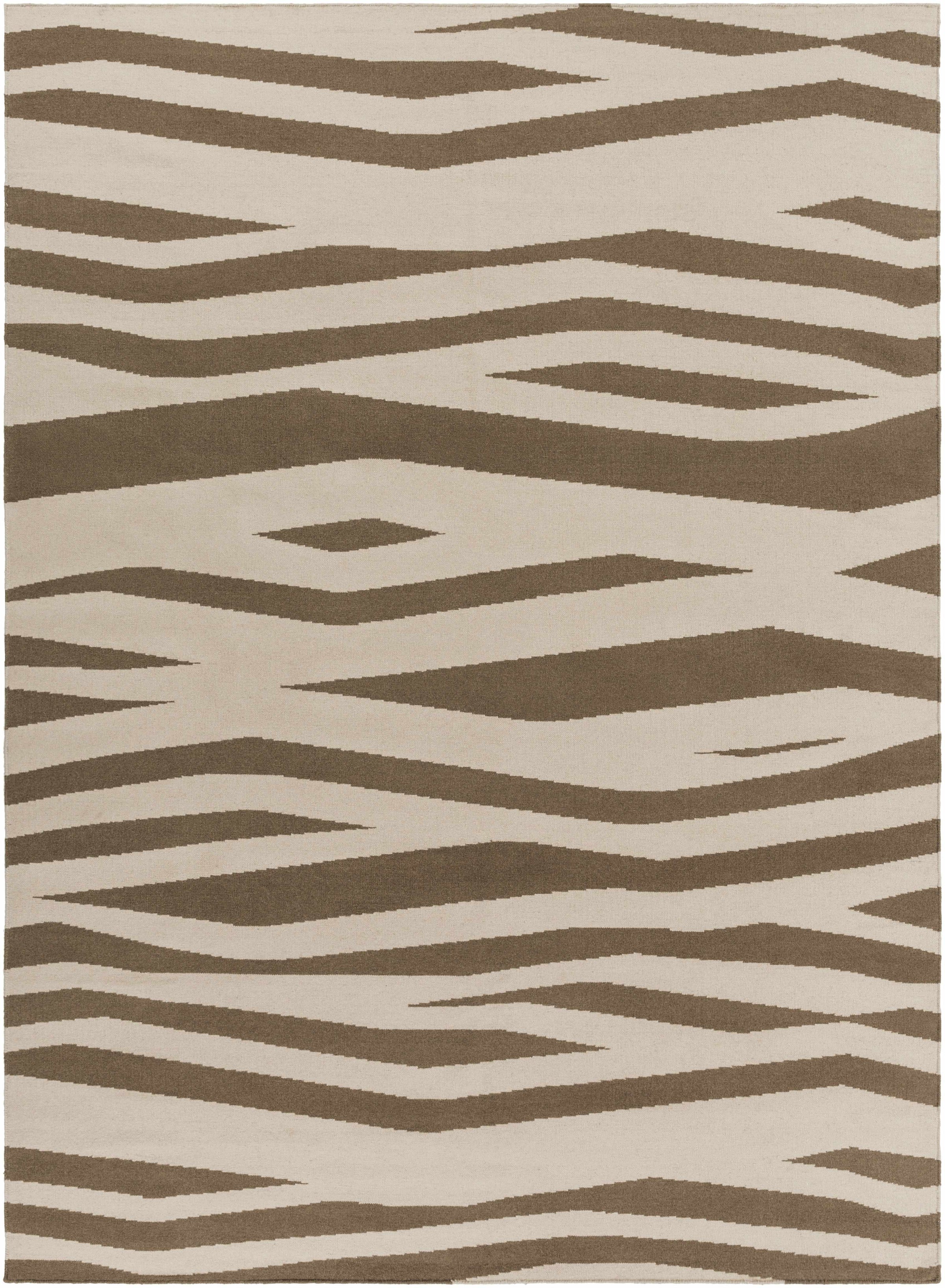 Brown Hand Woven 100% Wool Modern Rectangle Handmade rug, Indoor use only, no fringe, non-washable. runner also available
