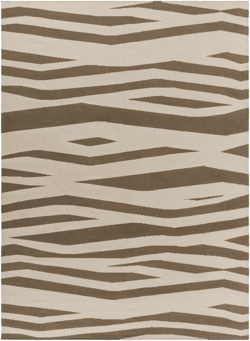 Brown Hand Woven 100% Wool Modern Rectangle Handmade rug, Indoor use only, no fringe, non-washable. runner also available