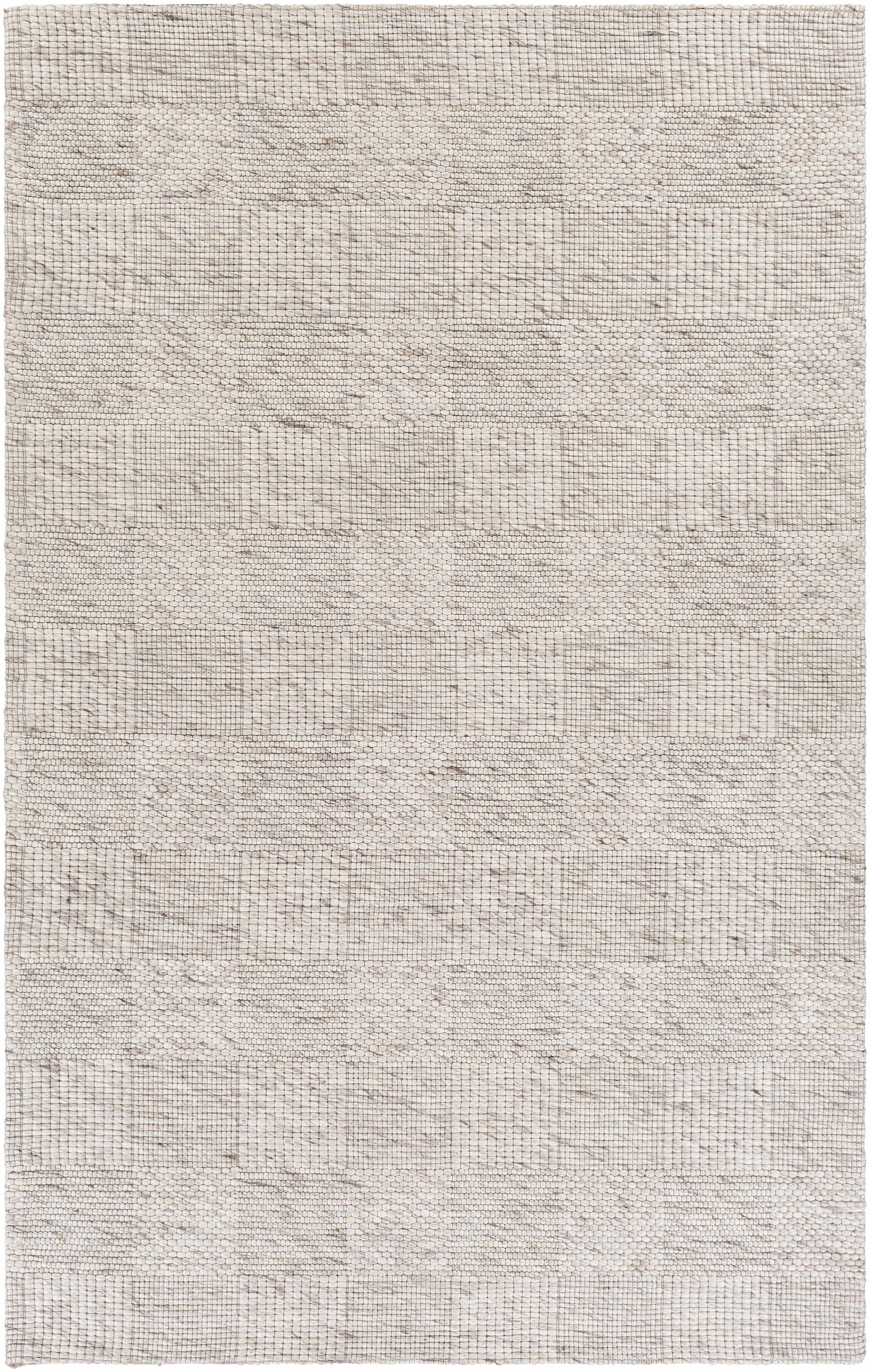 Off-White Hand Woven 100% Wool Modern Rectangle Handmade rug, Indoor use only, no fringe, non-washable. runner also available