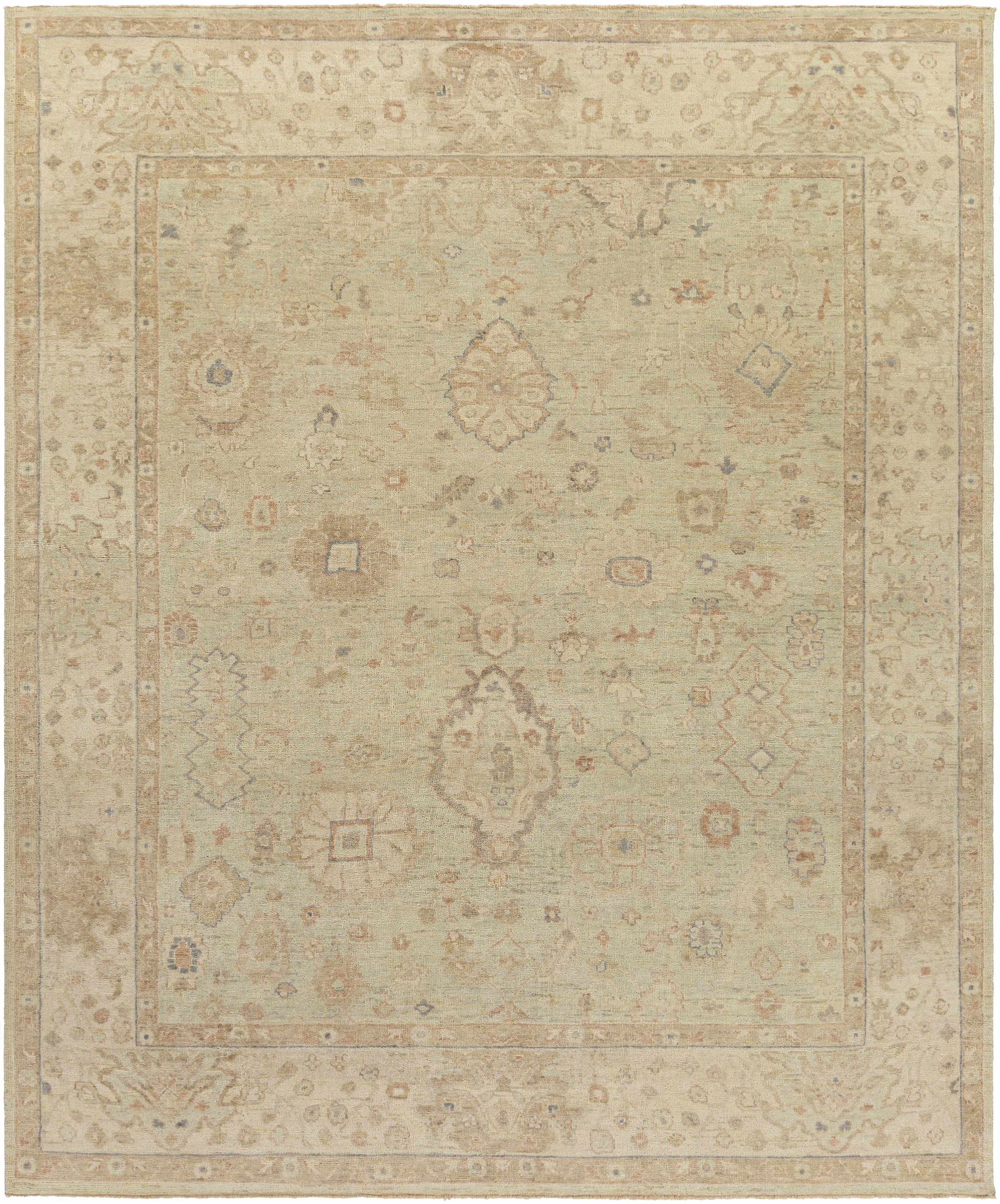 Taupe Hand Knotted 100% Wool Traditional Rectangle Handmade rug, Indoor use only, has fringe, non-washable.
