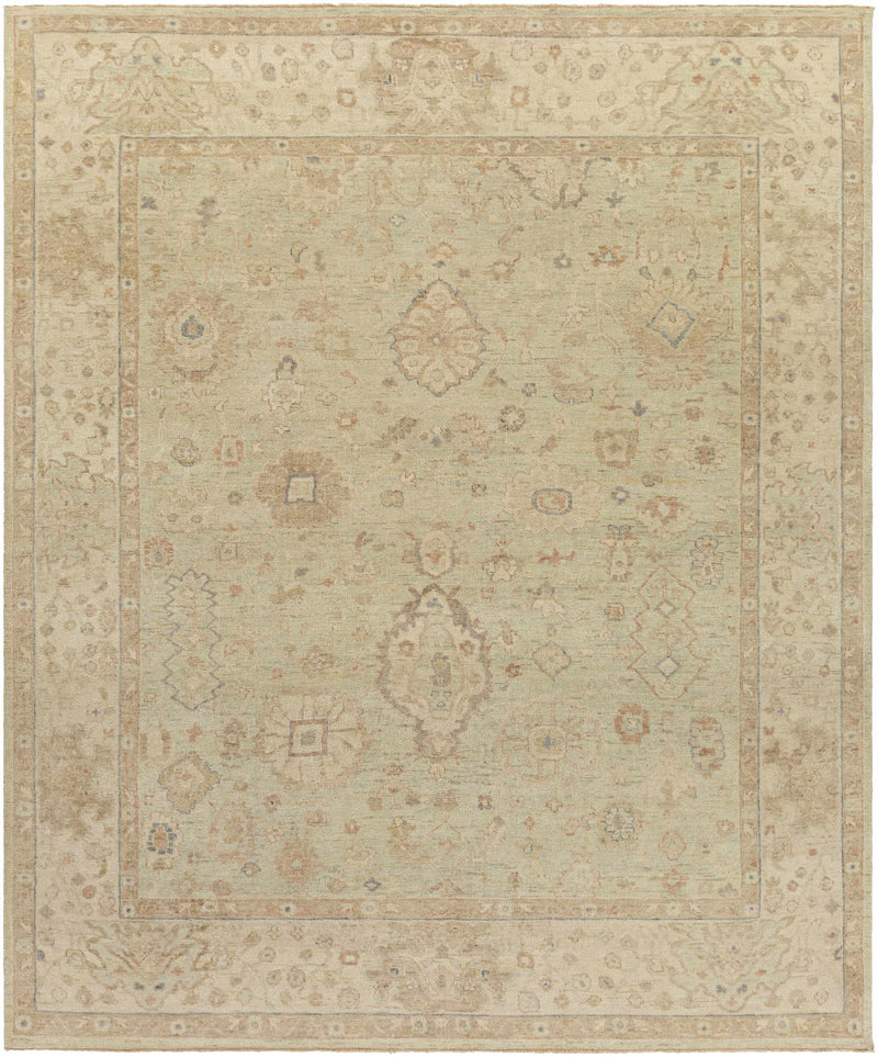Taupe Hand Knotted 100% Wool Traditional Rectangle Handmade rug, Indoor use only, has fringe, non-washable.