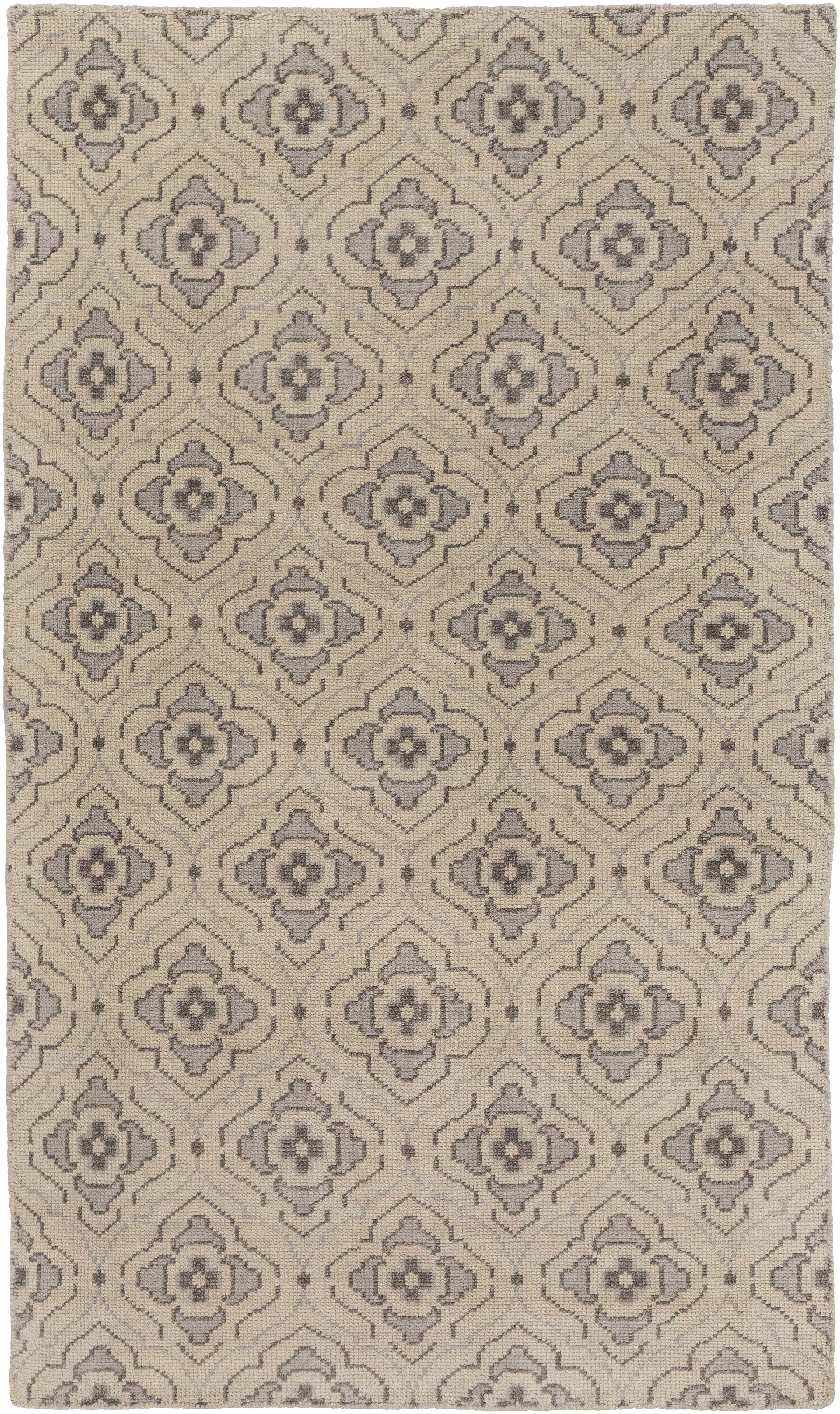 Light Beige Hand Knotted 100% Wool Modern Rectangle Handmade rug, Indoor use only, no fringe, non-washable. runner also available