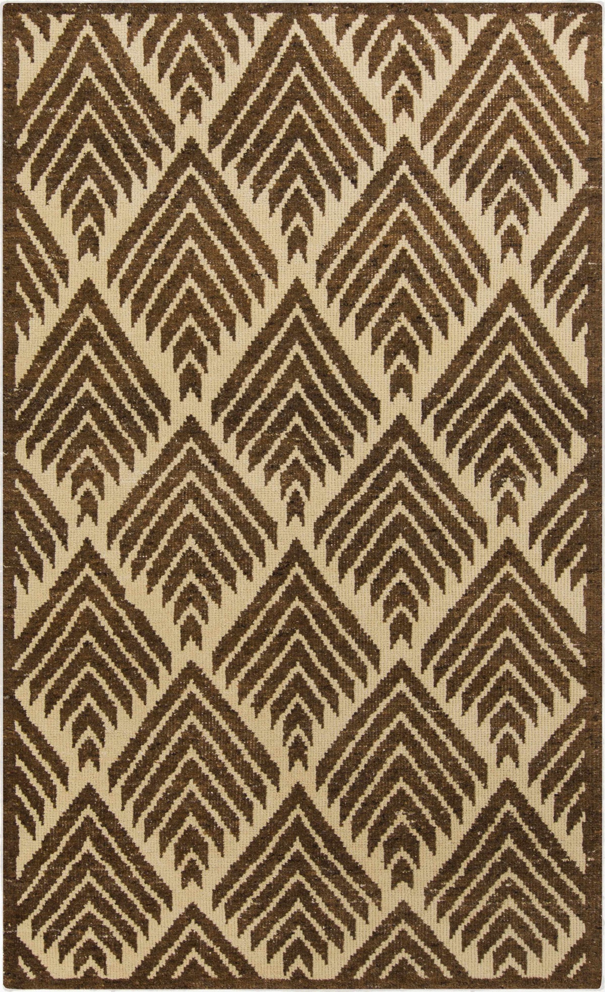 Dark Brown Hand Knotted 100% Wool Modern Rectangle Handmade rug, Indoor use only, no fringe, non-washable.