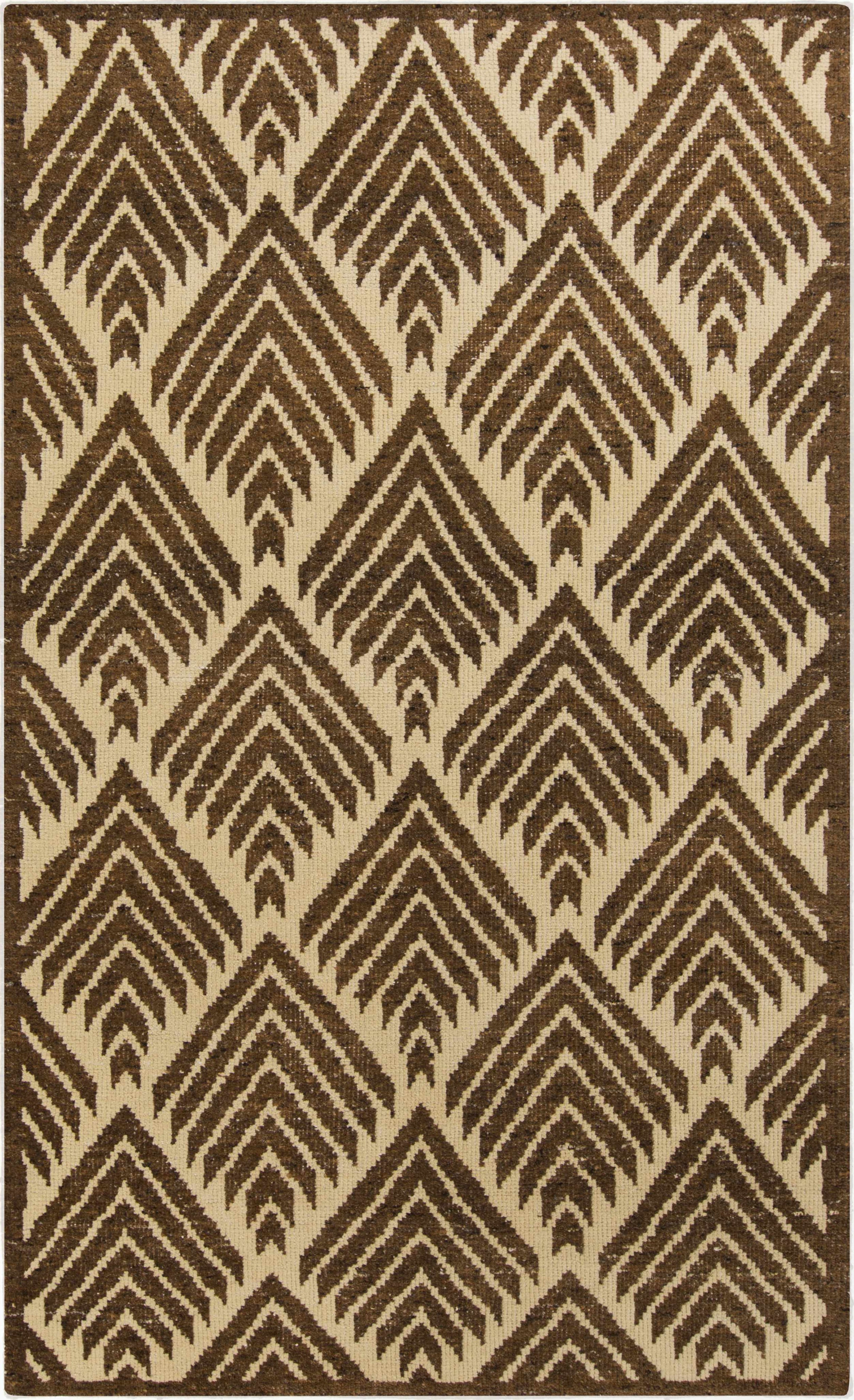 Dark Brown Hand Knotted 100% Wool Modern Rectangle Handmade rug, Indoor use only, no fringe, non-washable.