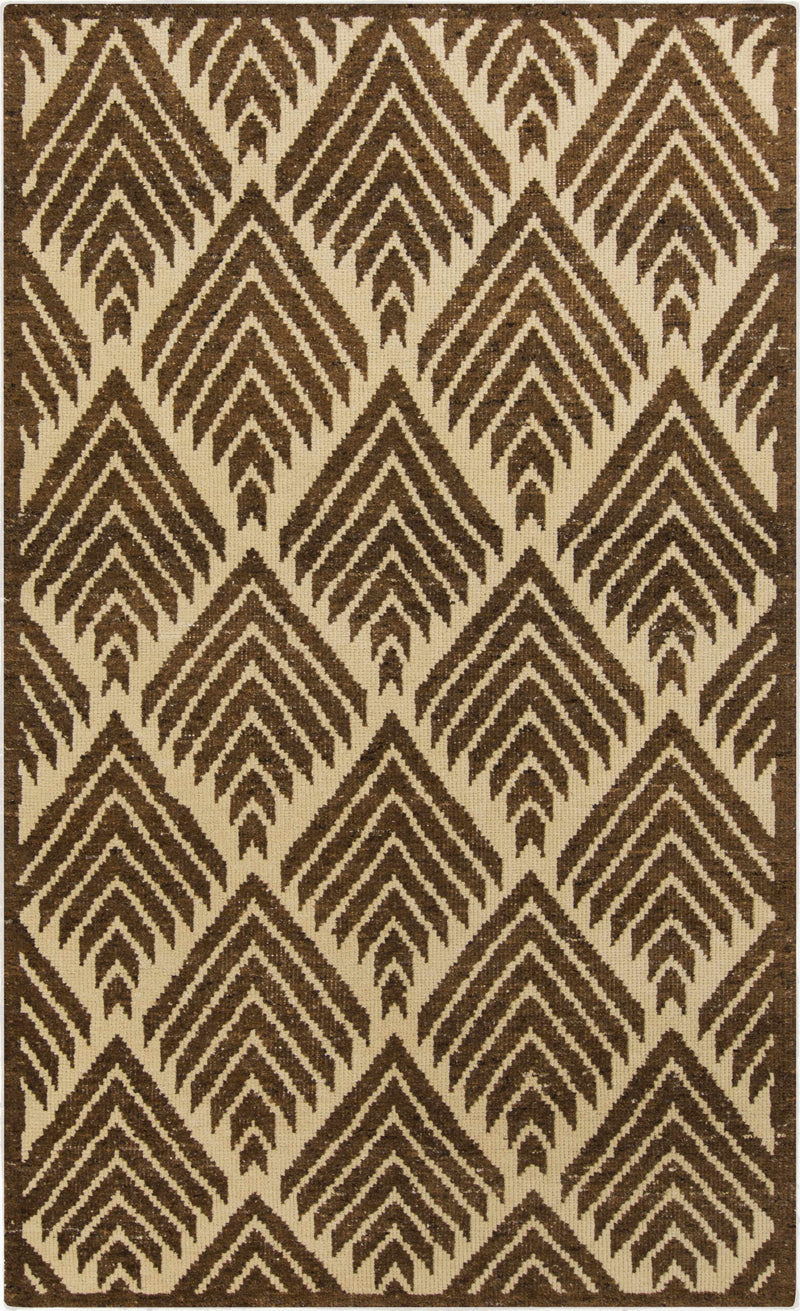 Dark Brown Hand Knotted 100% Wool Modern Rectangle Handmade rug, Indoor use only, no fringe, non-washable.