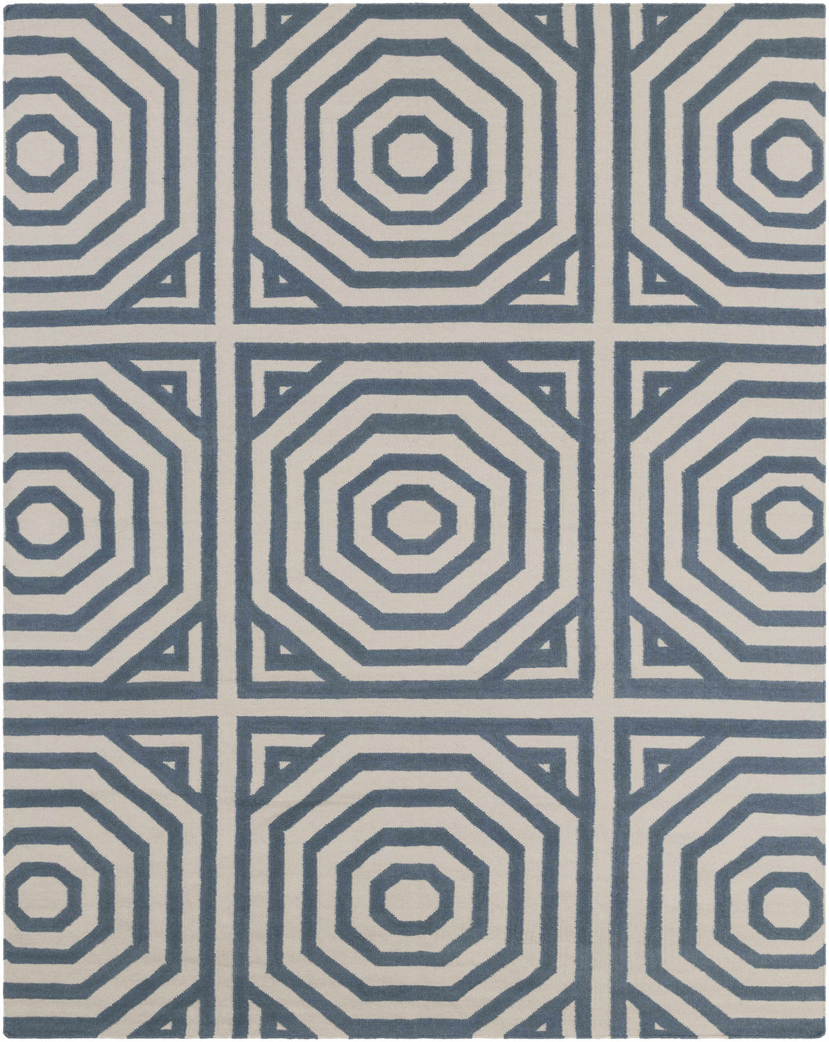 Dark Blue Hand Woven 100% Wool Modern Rectangle Handmade rug, Indoor use only, no fringe, non-washable. runner also available