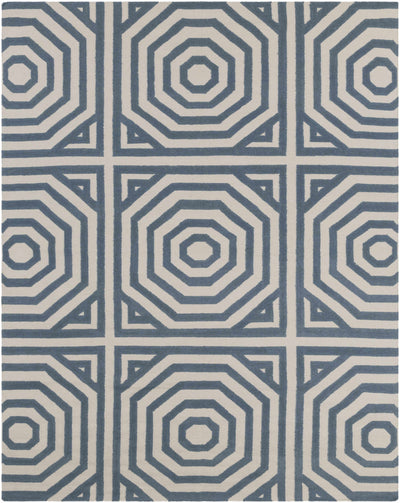 Dark Blue Hand Woven 100% Wool Modern Rectangle Handmade rug, Indoor use only, no fringe, non-washable. runner also available