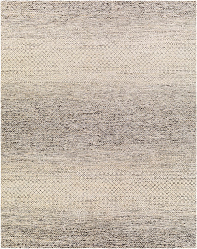 Charcoal Hand Knotted 70% Wool, 30% Viscose Global Rectangle Handmade rug, Indoor use only, no fringe, non-washable.
