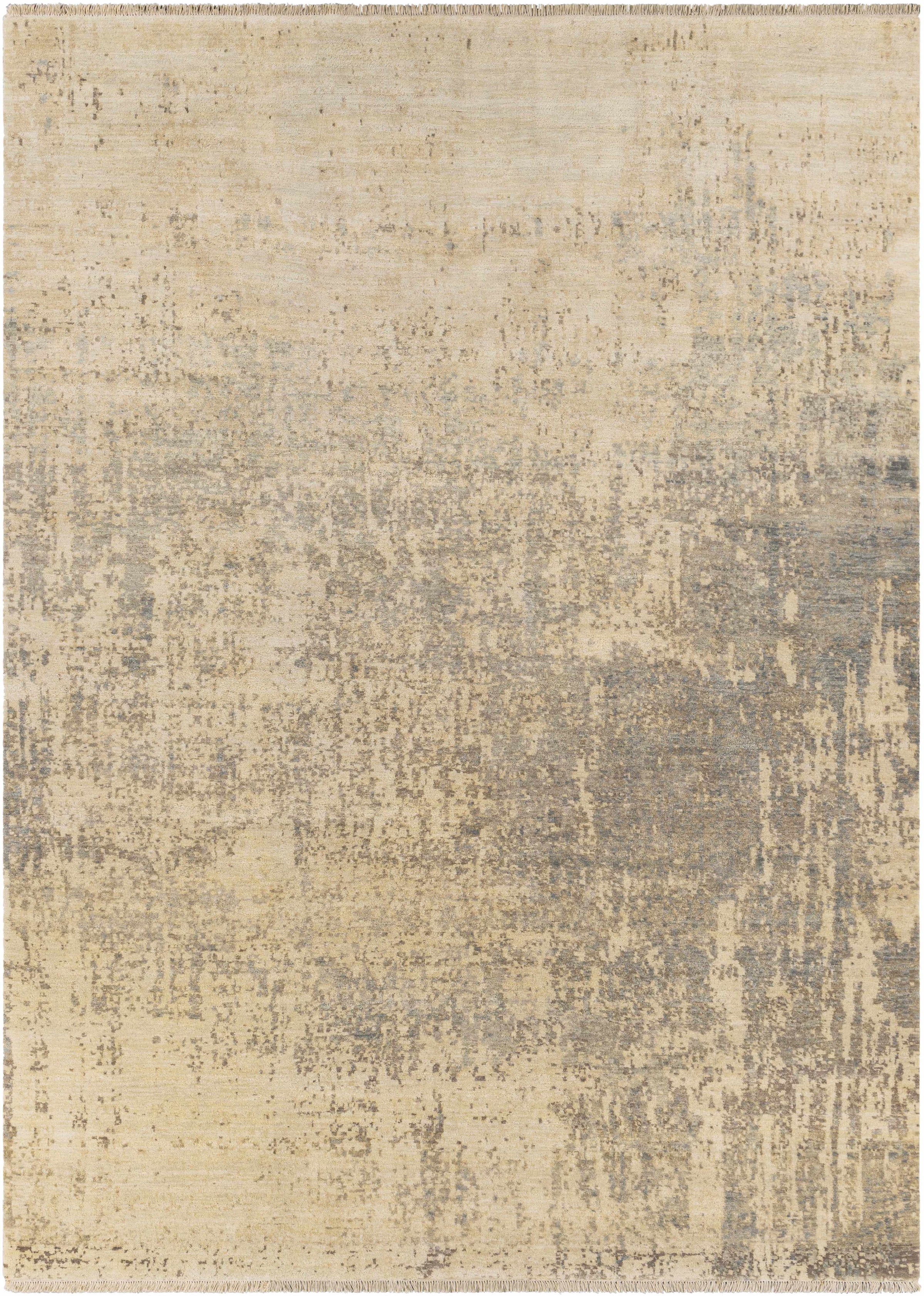Olive Hand Knotted 100% Wool Modern Rectangle Handmade rug, Indoor use only, no fringe, non-washable.