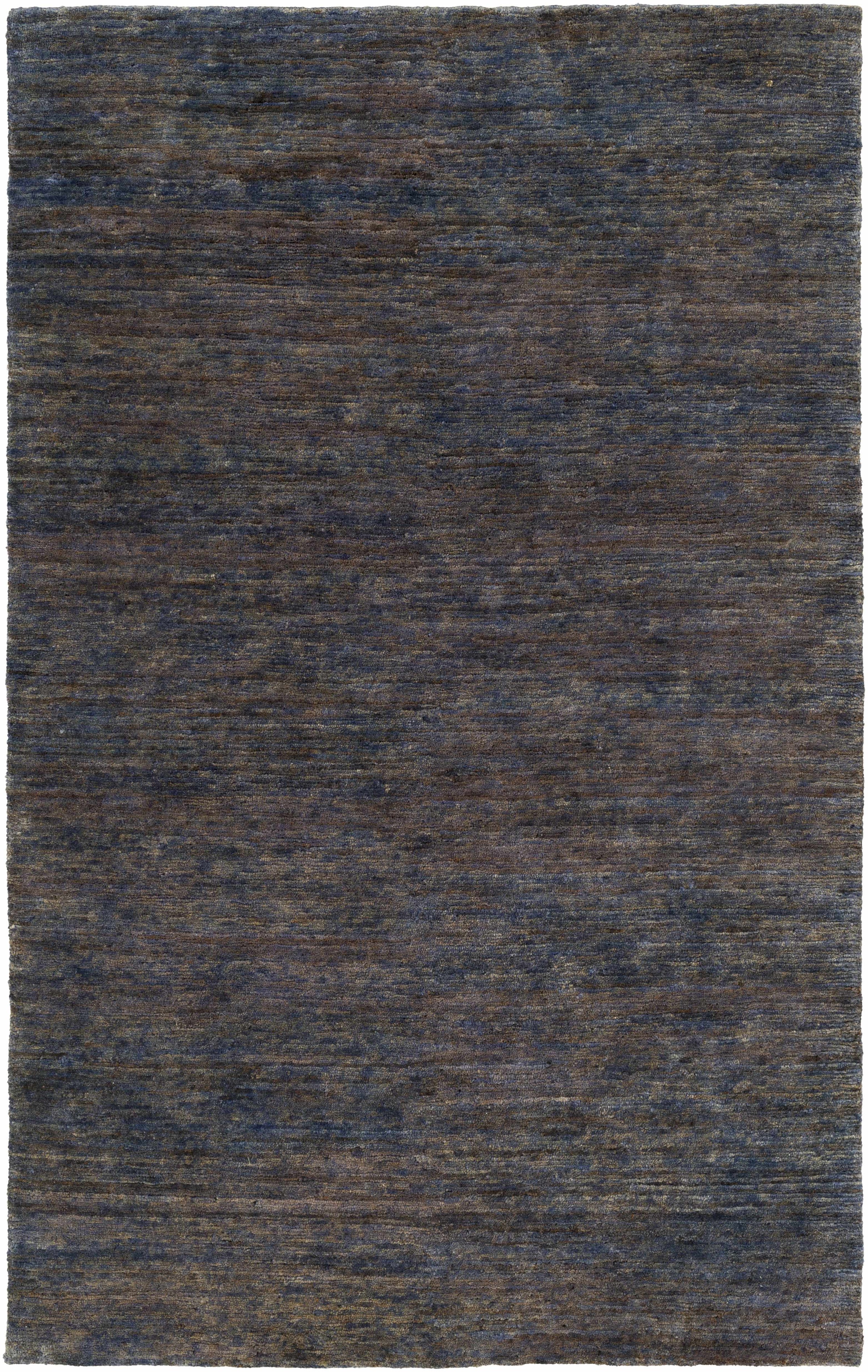 Dark Blue Hand Knotted 100% Jute Modern Rectangle Handmade rug, Indoor use only, no fringe, non-washable.