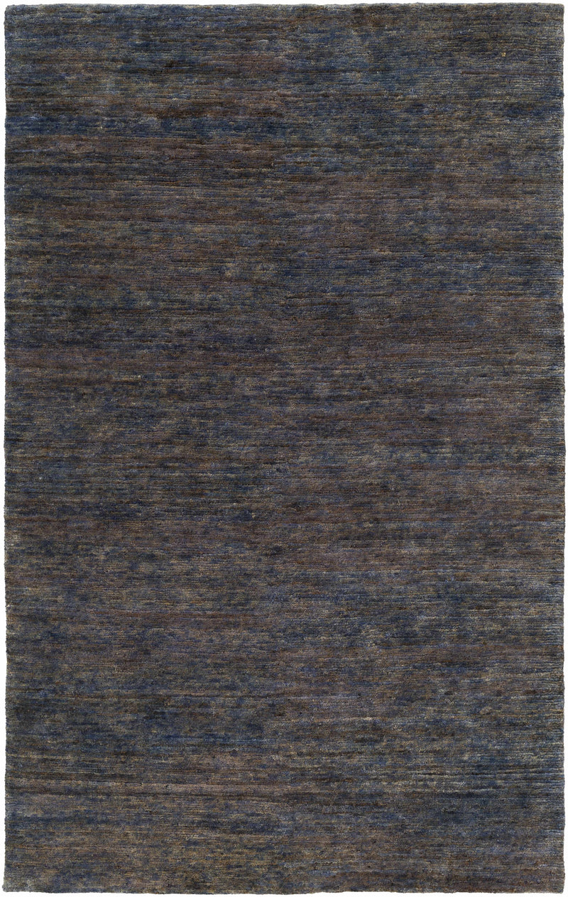 Dark Blue Hand Knotted 100% Jute Modern Rectangle Handmade rug, Indoor use only, no fringe, non-washable.