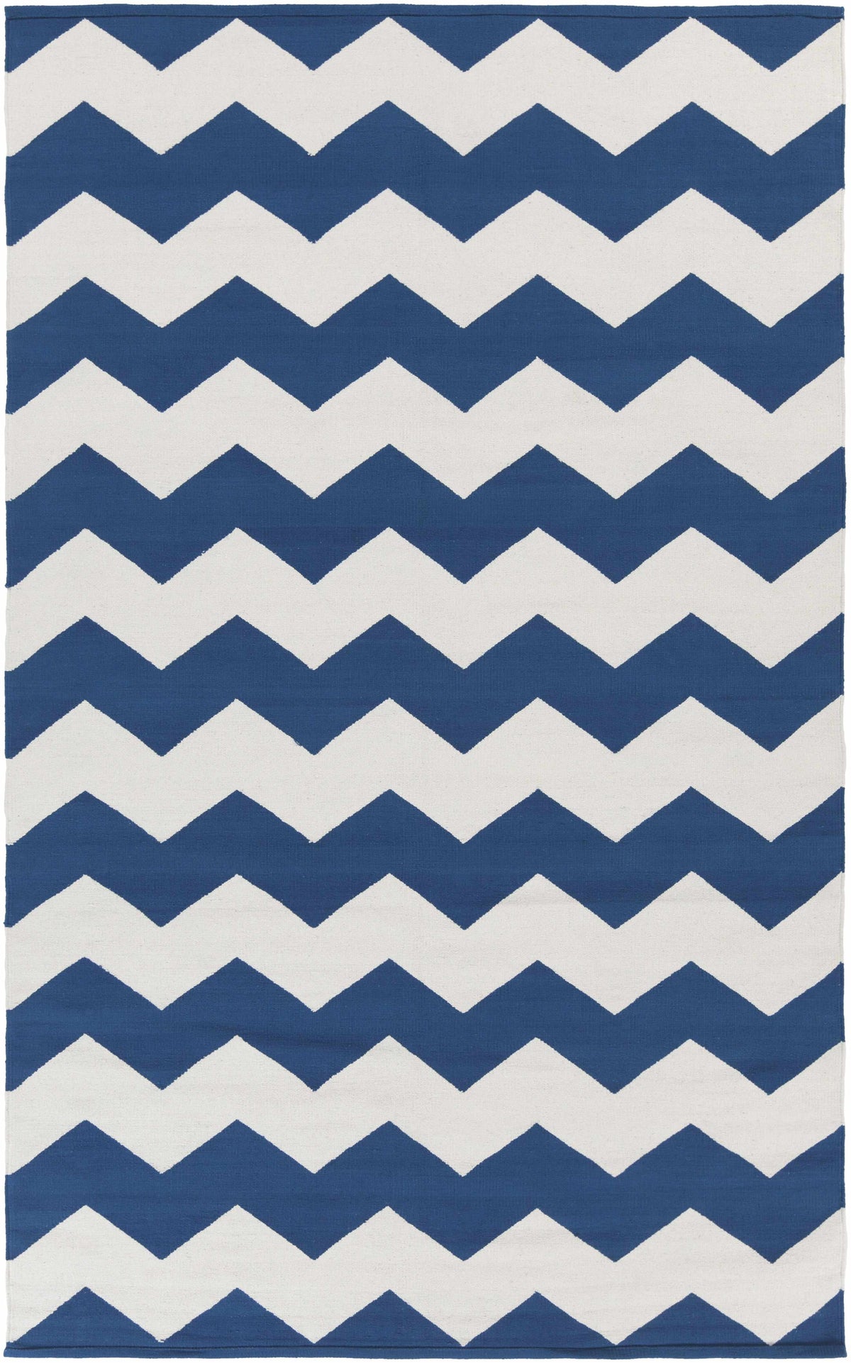 Dark Blue Hand Woven 100% Cotton Modern Rectangle Handmade rug, Indoor use only, no fringe, non-washable.