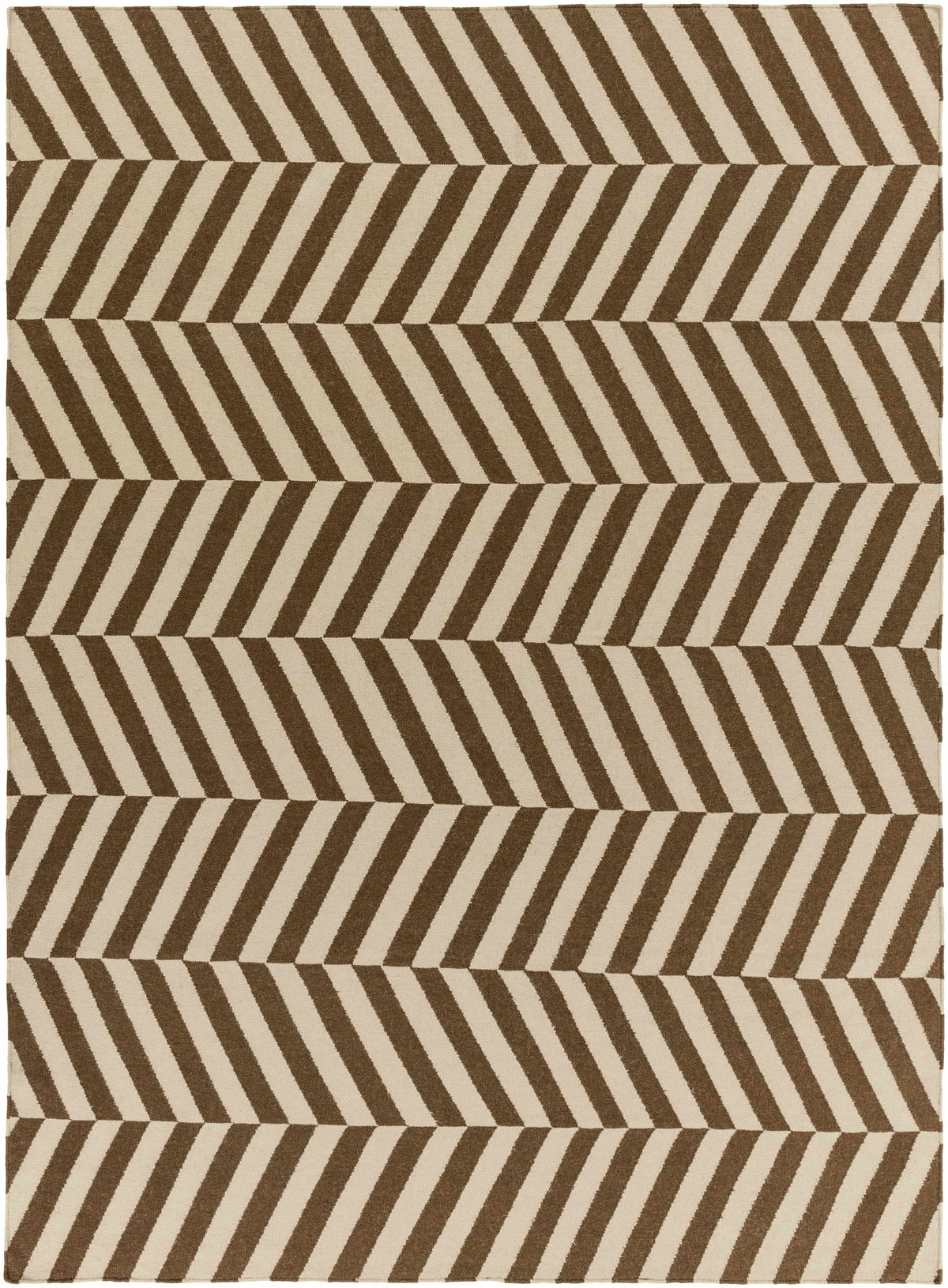 Brown Hand Woven 100% Wool Modern Rectangle Handmade rug, Indoor use only, no fringe, non-washable.