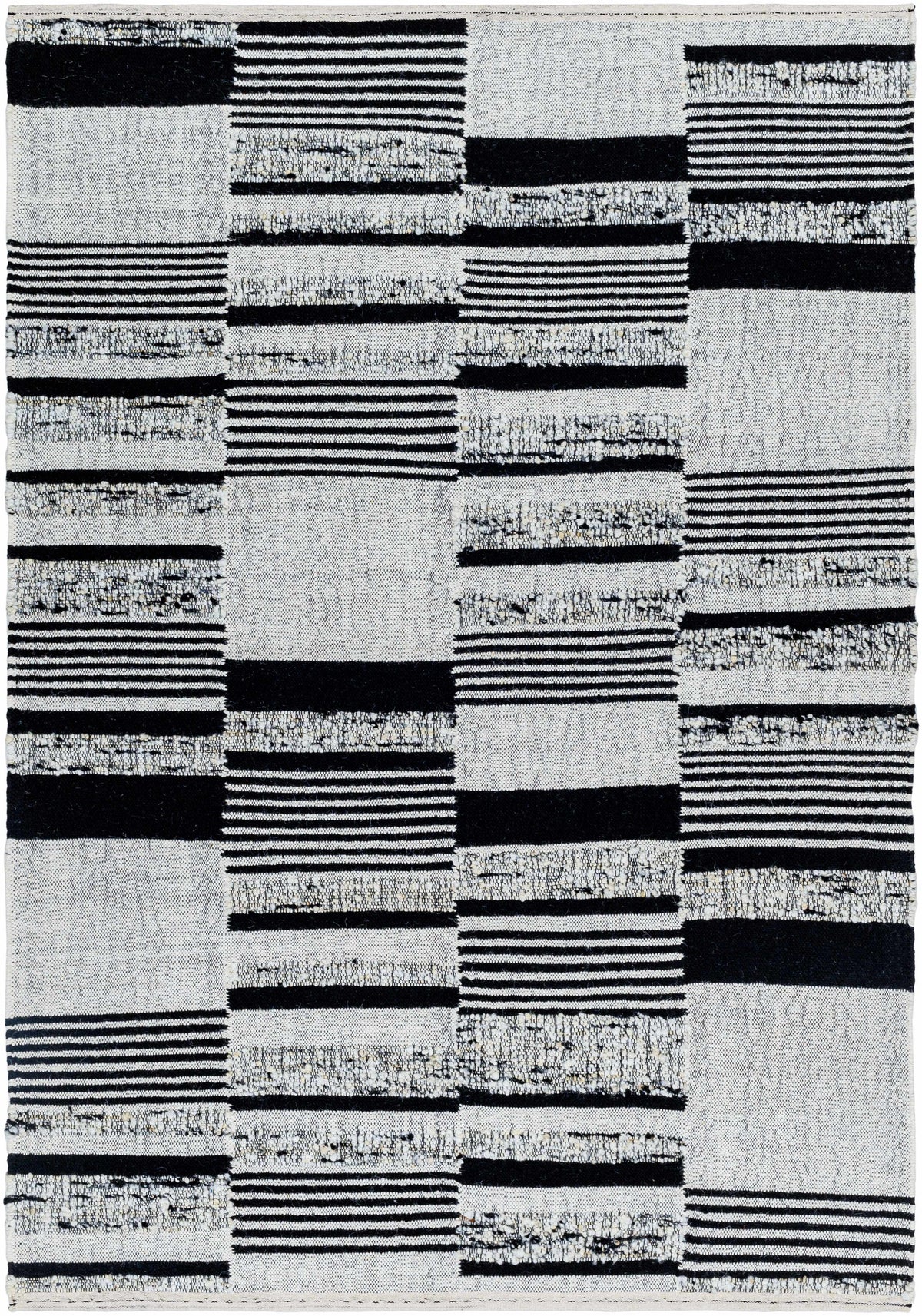 Ivory Hand Woven 80% Wool, 20% Cotton Modern Rectangle Handmade rug, Indoor use only, no fringe, non-washable.