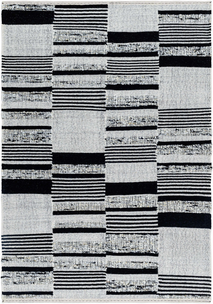Ivory Hand Woven 80% Wool, 20% Cotton Modern Rectangle Handmade rug, Indoor use only, no fringe, non-washable.