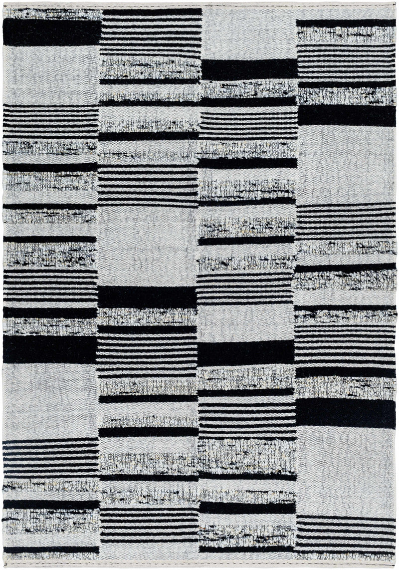 Ivory Hand Woven 80% Wool, 20% Cotton Modern Rectangle Handmade rug, Indoor use only, no fringe, non-washable.
