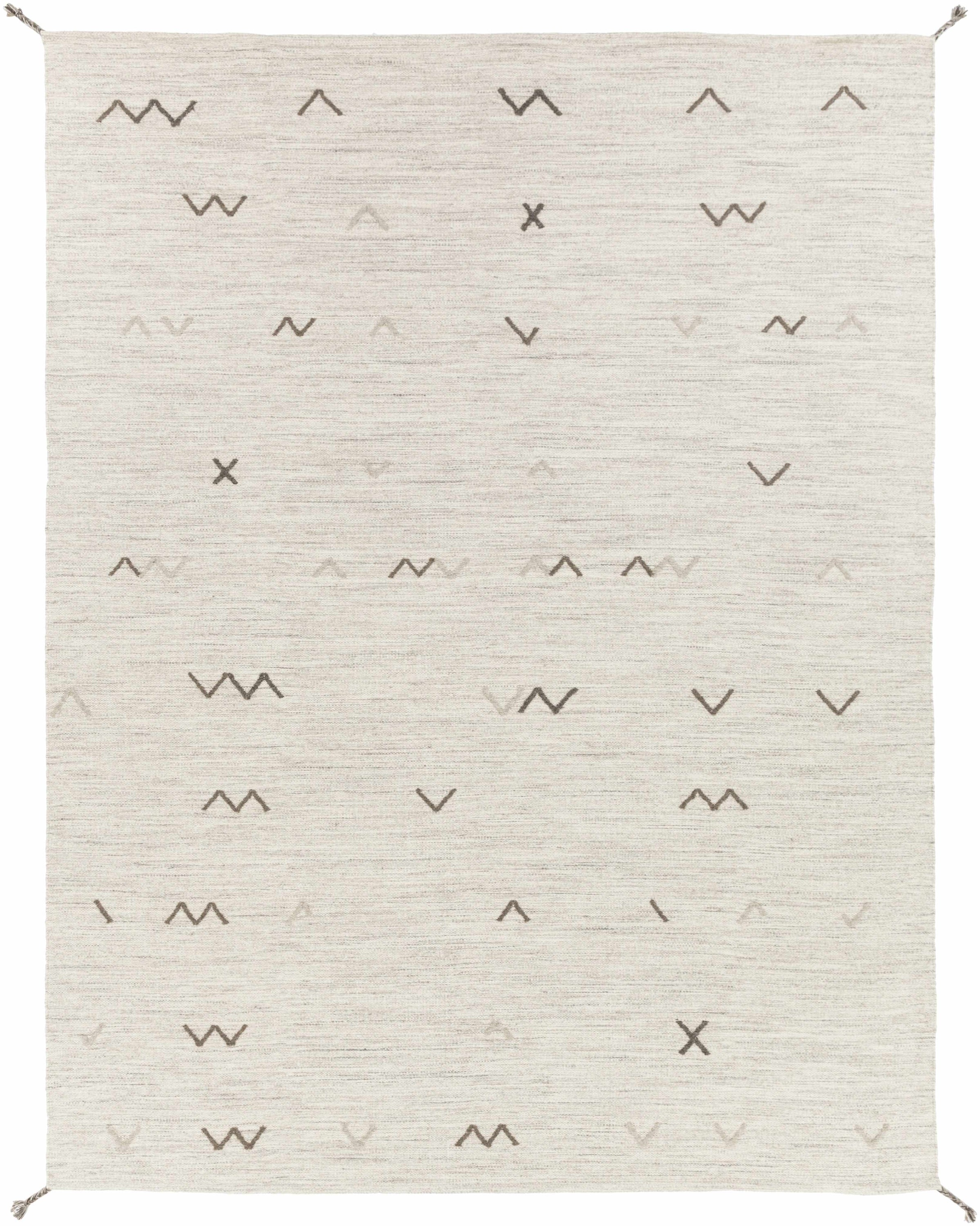 Off-White Hand Woven 100% Wool Global Rectangle Handmade rug, Indoor use only, no fringe, non-washable. runner also available