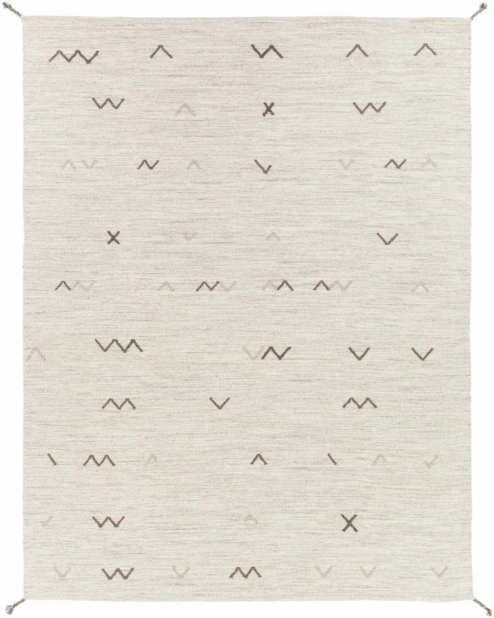 Off-White Hand Woven 100% Wool Global Rectangle Handmade rug, Indoor use only, no fringe, non-washable. runner also available